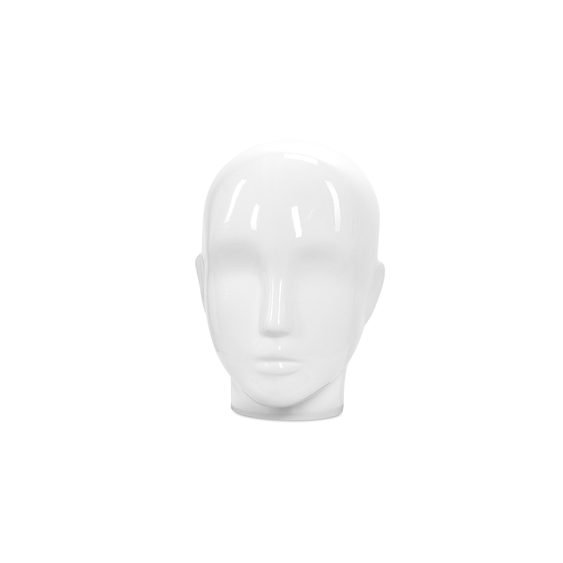 Unbreakable semi-abstract women's balloon head, recyclable made of ABS plastic, glossy