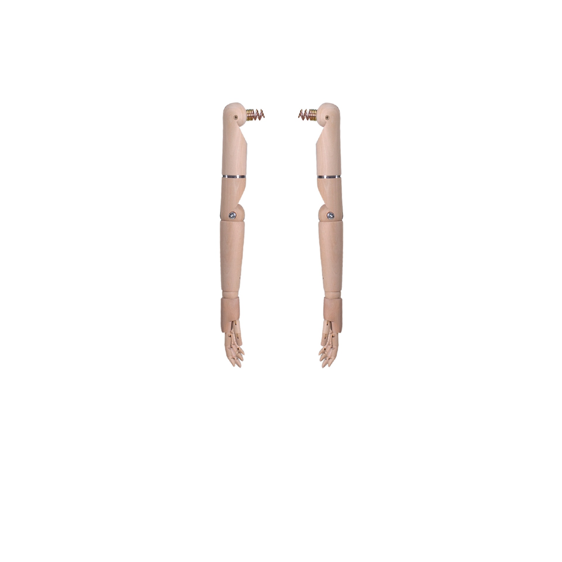 Pair of articulated wooden arms for couture torso, children, 4 year, raw massive wood