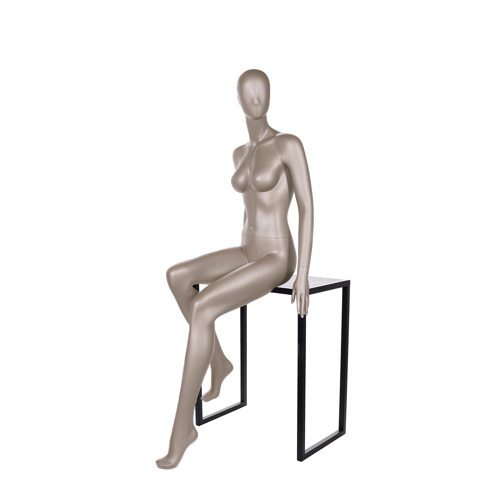 Mannequin femme abstraite couleur chair métallique