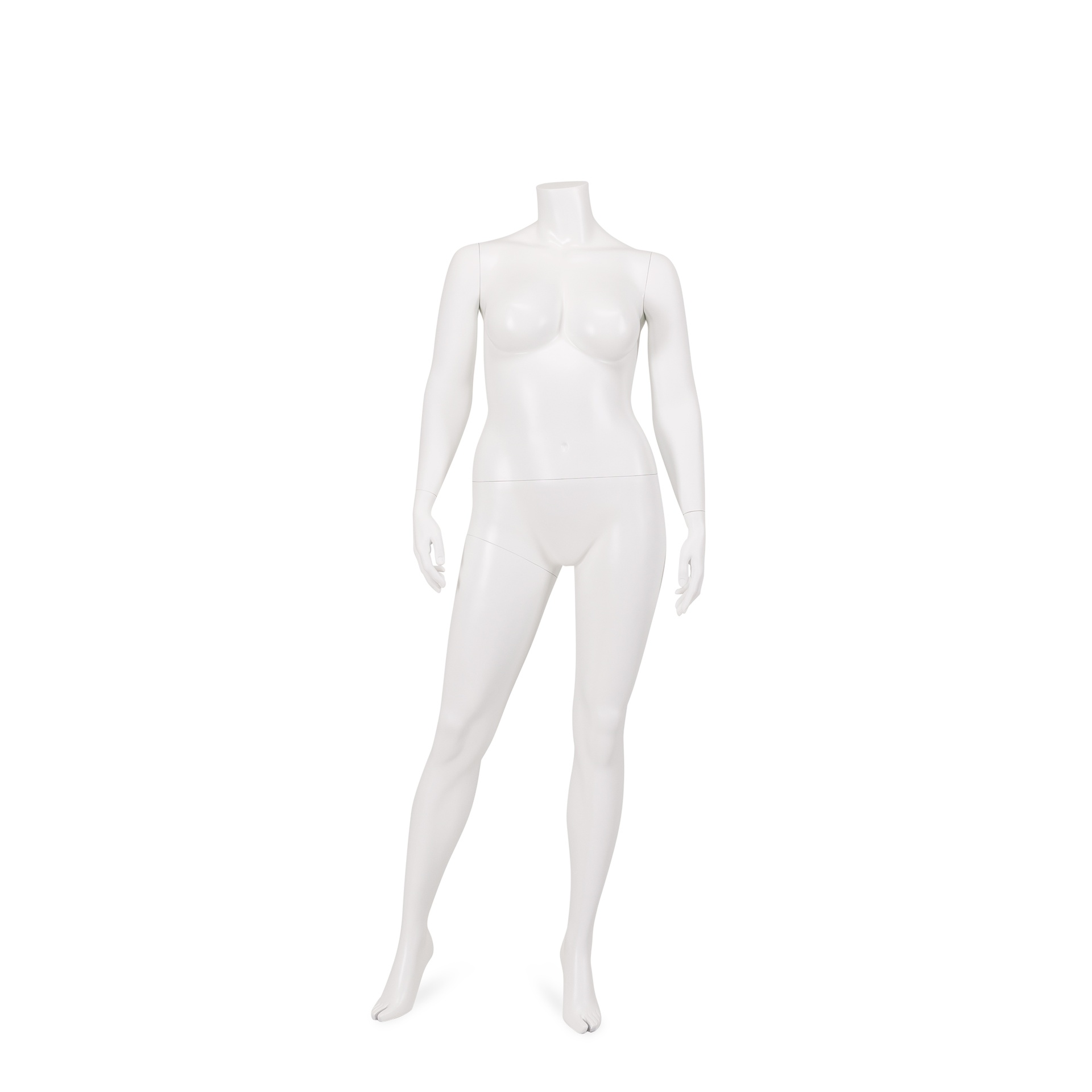 Maniquí de mujer, talla grande, sin cabeza, blanco