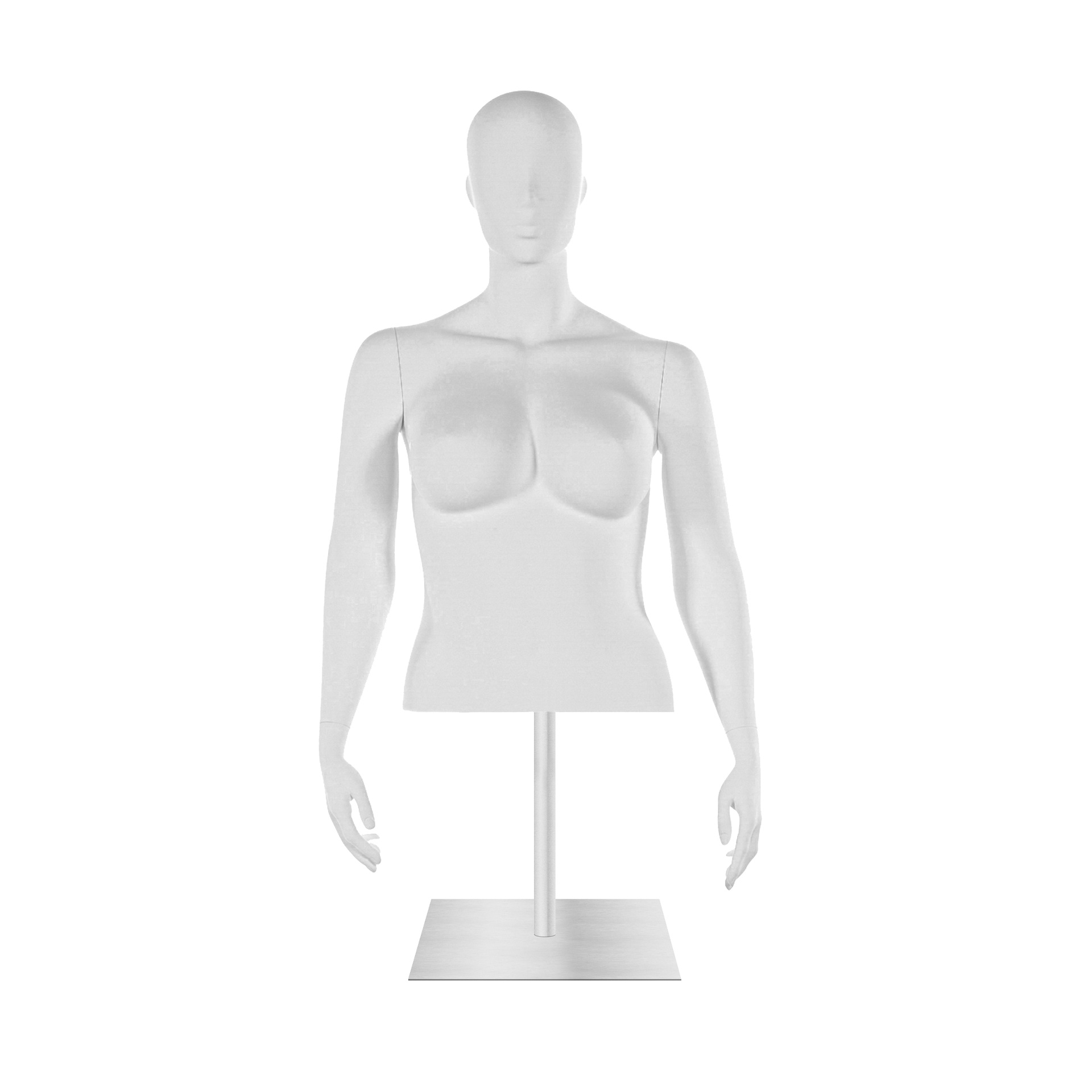 Busto de mujer, talla grande, blanco, incl base