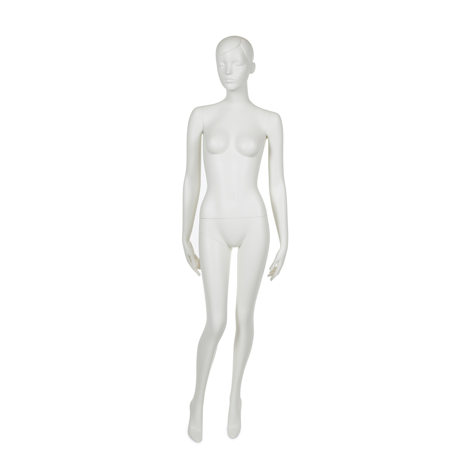 Mannequin femme tête stylisée, blanc mat