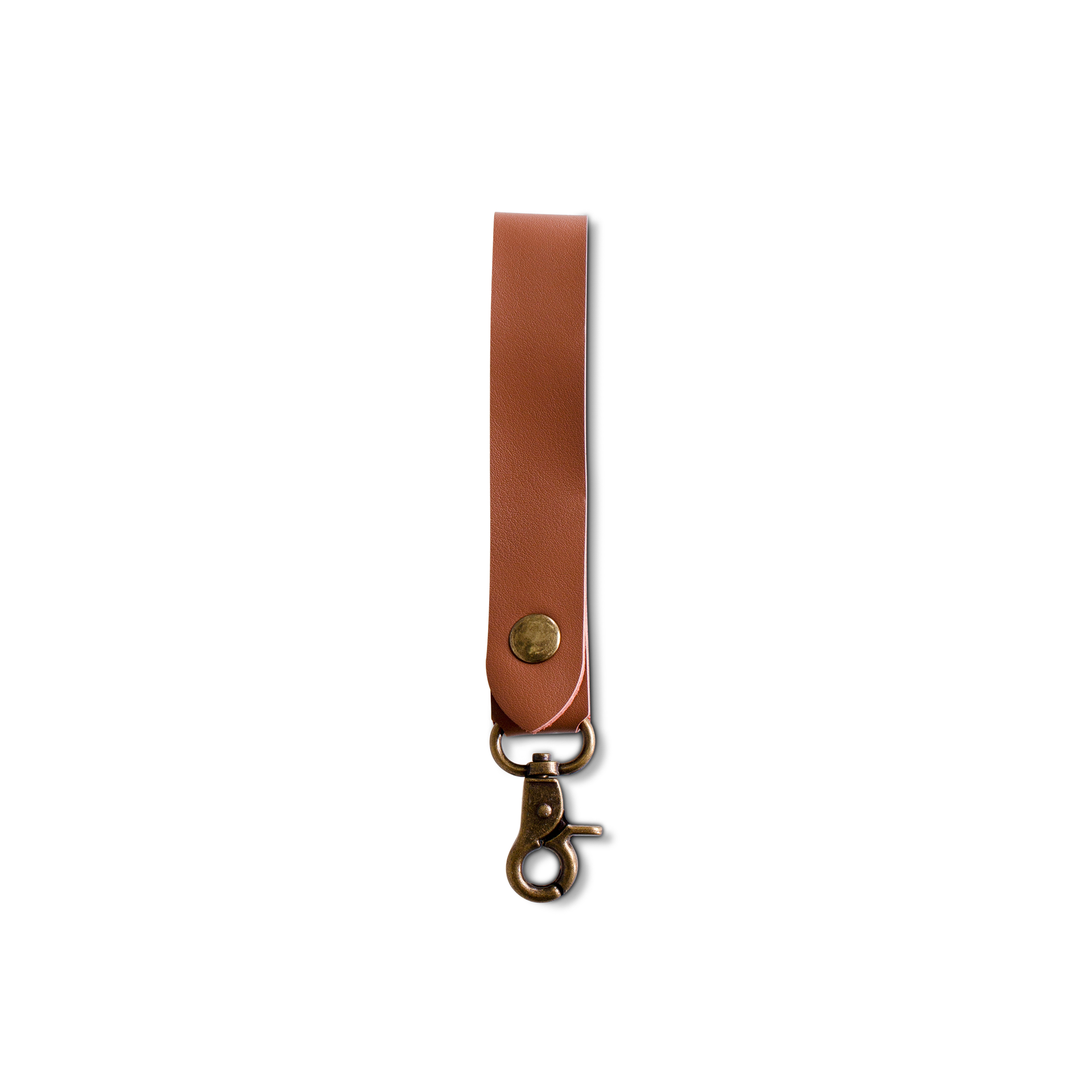 brown leather hangloop with press button and clip - caja von 10 Unid.