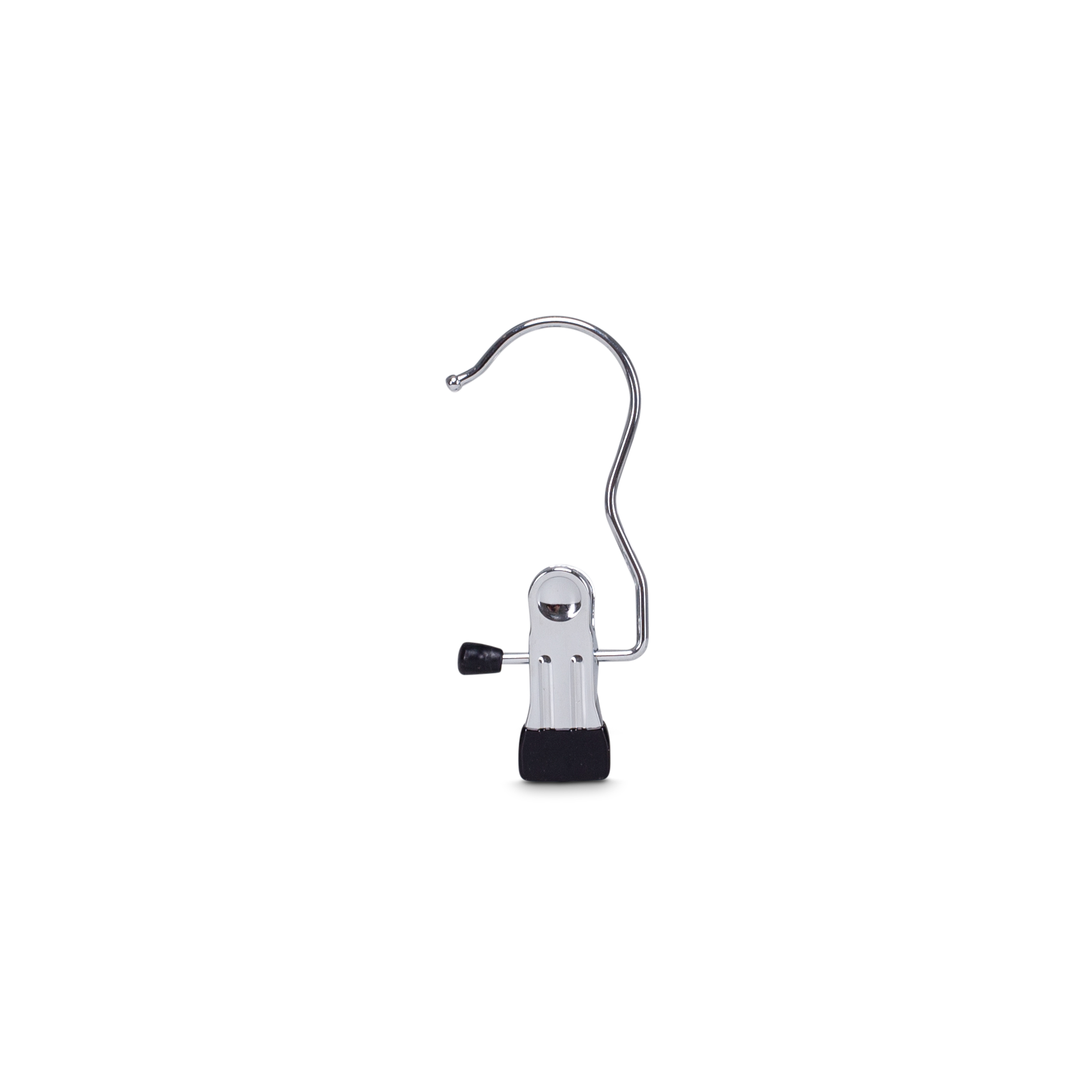 Metal hook with 1 clip, chromed metal - caja de 50 unid.