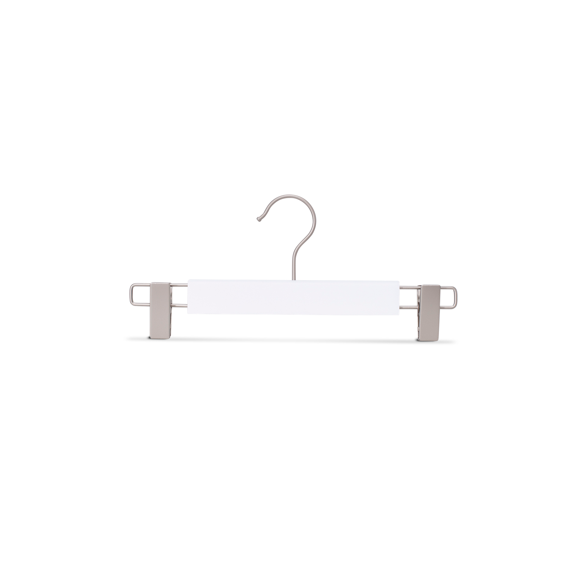 Cloth hanger, clips, lotus wood, white mat - caja de 100 unid.