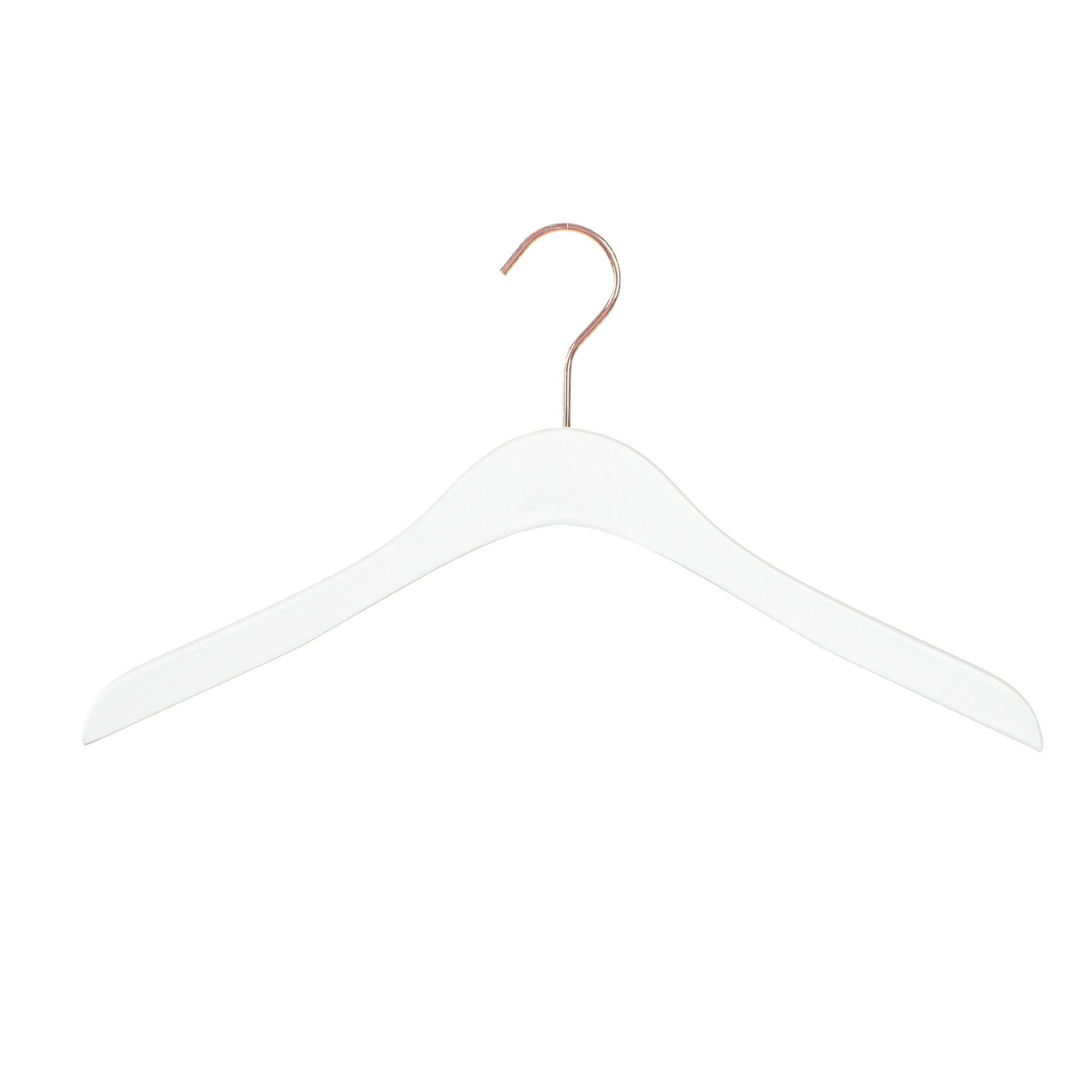 Clothing hanger, 41cm, wood, white rosegold hook - Box mit 50 Stück