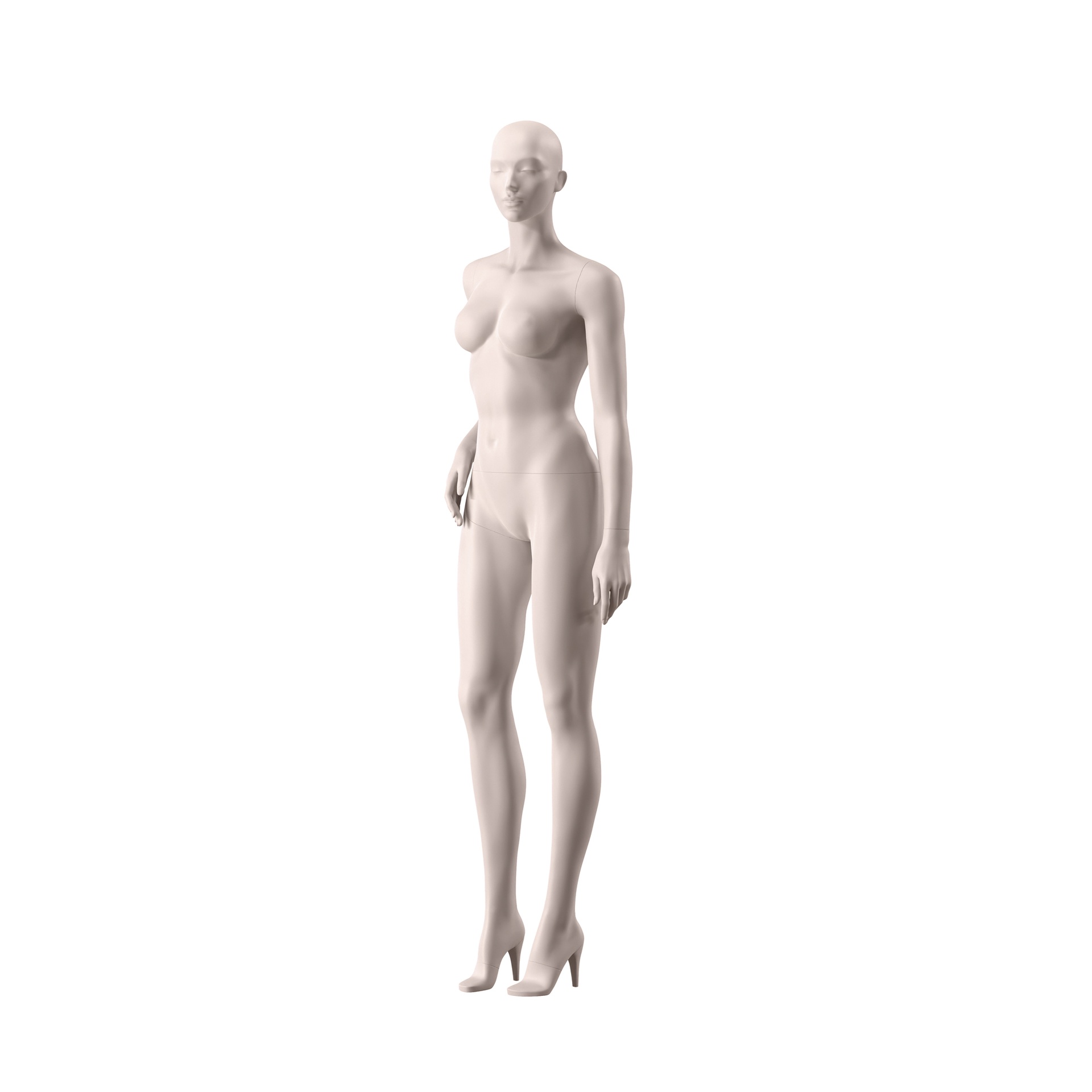 Maniquí de lencería mujer, copa B, color de piel nude, postura de pie 02B