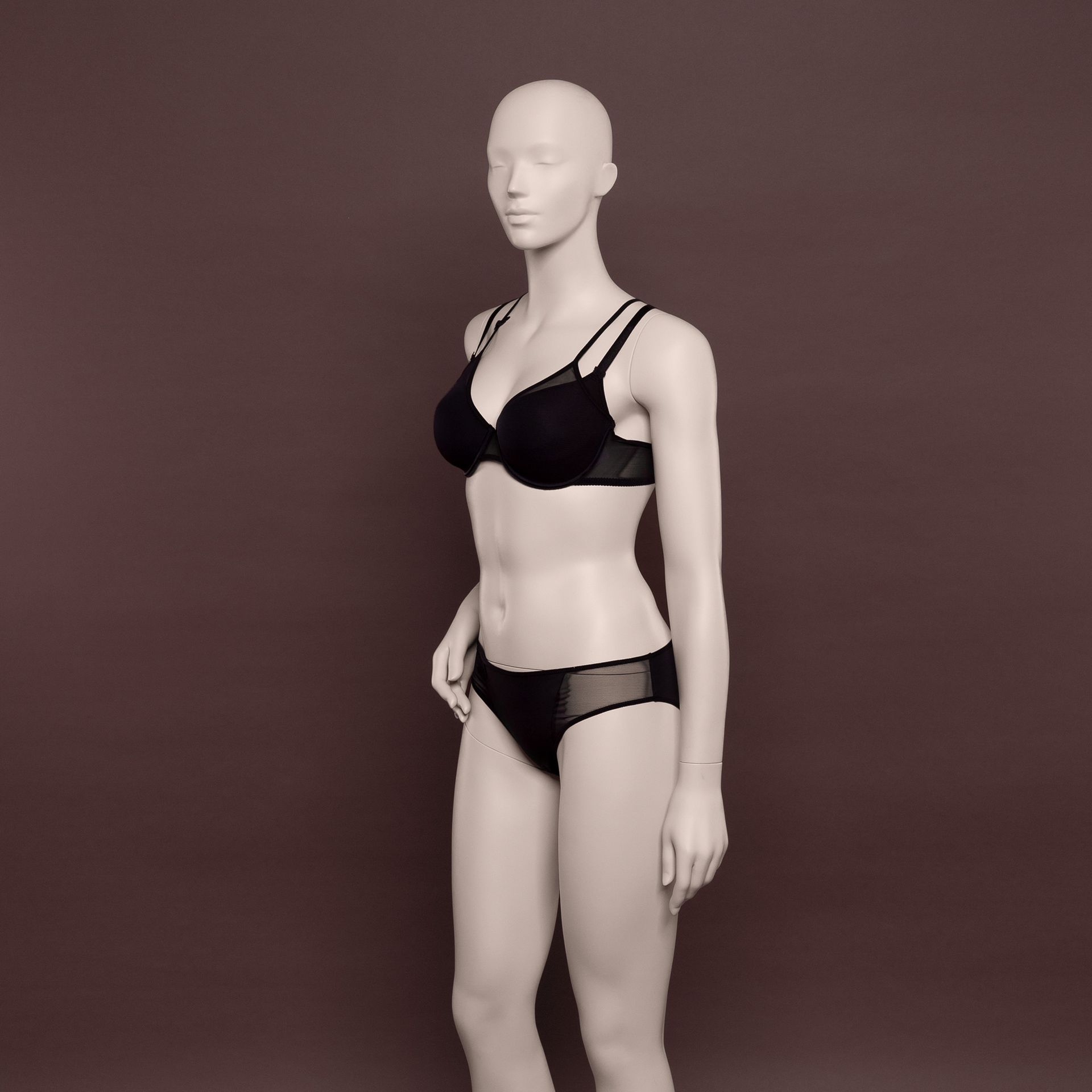 Lingerie mannequin, female, C-cup, nude skin color mat, standing pose 02C