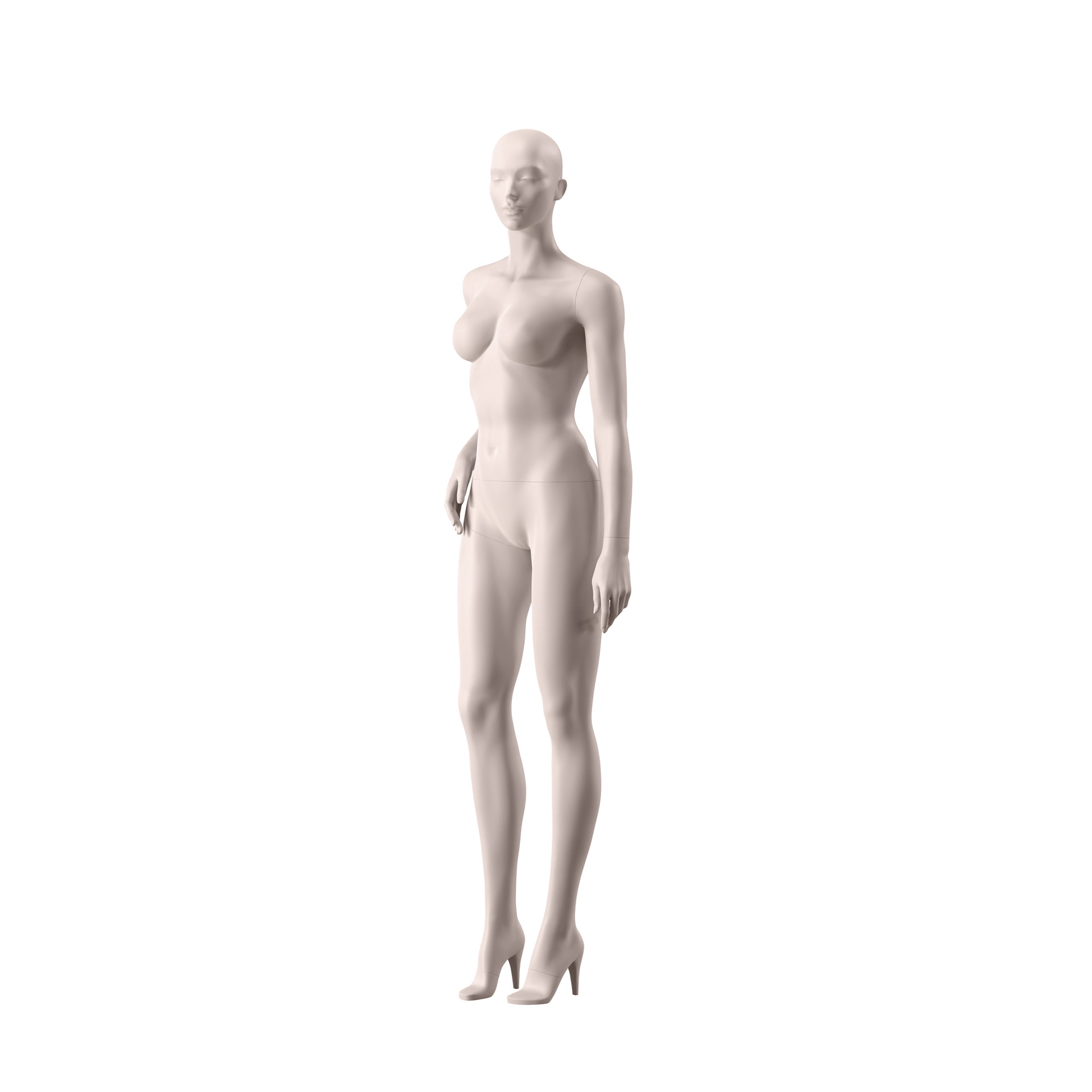 Lingerie mannequin, female, C-cup, nude skin color mat, standing pose 02C