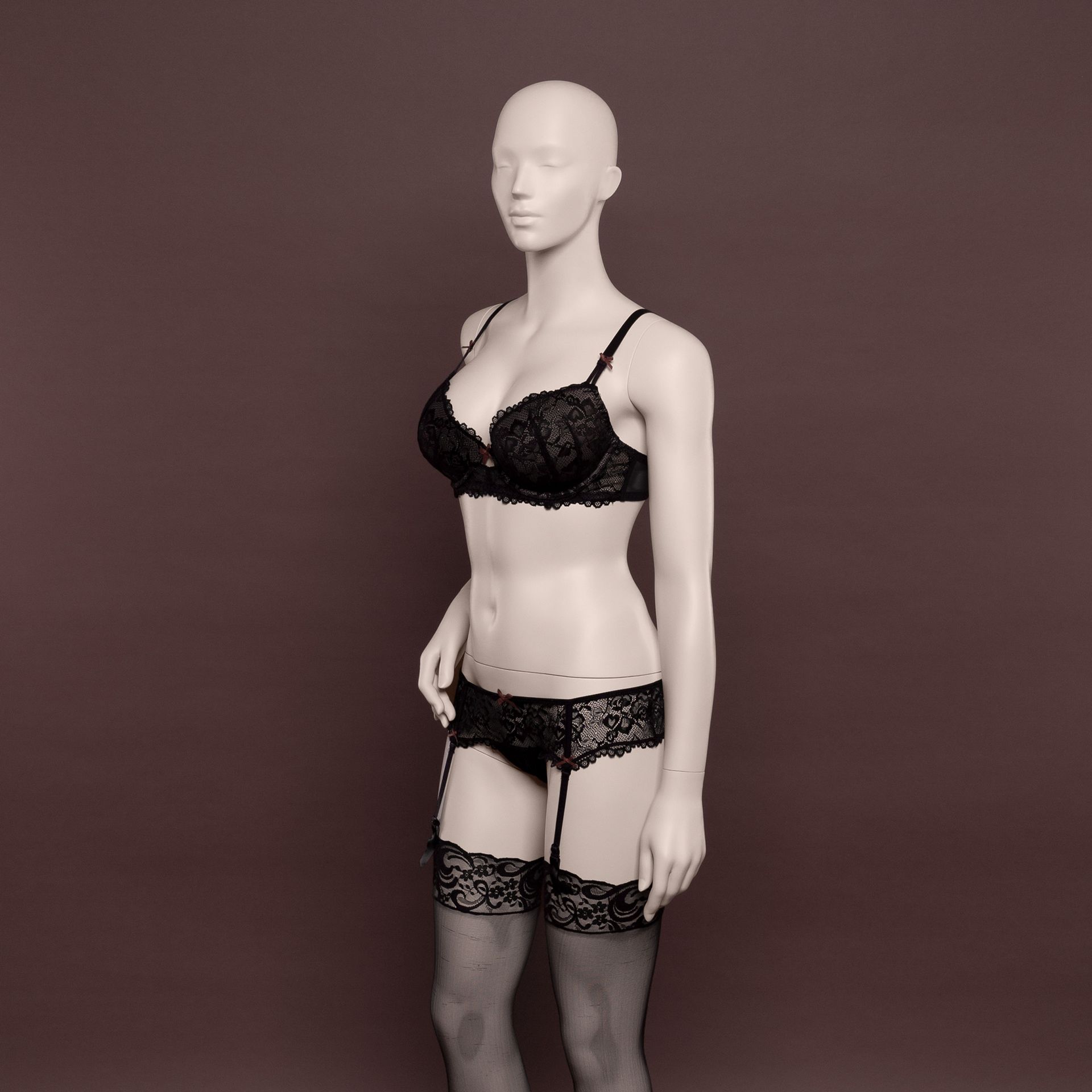 Lingerie mannequin, female, D-cup, nude skin color mat, standing pose 02D