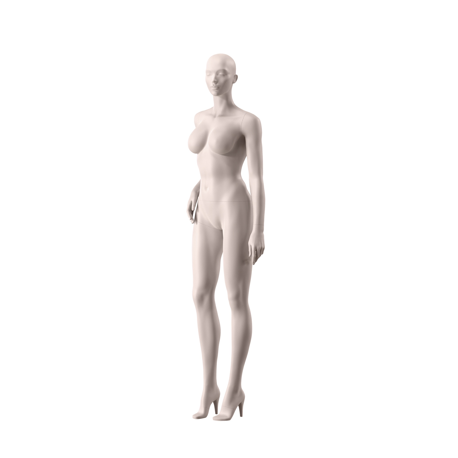 Lingerie mannequin, female, D-cup, nude skin color mat, standing pose 02D