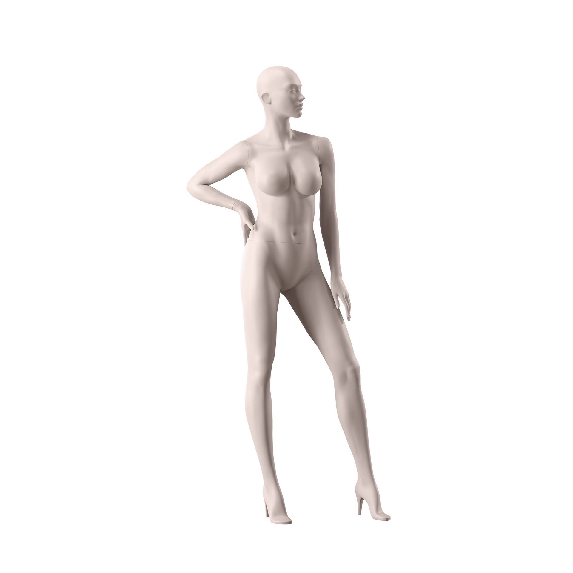 Lingerie mannequin, female, B-cup, nude skin color mat, standing pose 06D