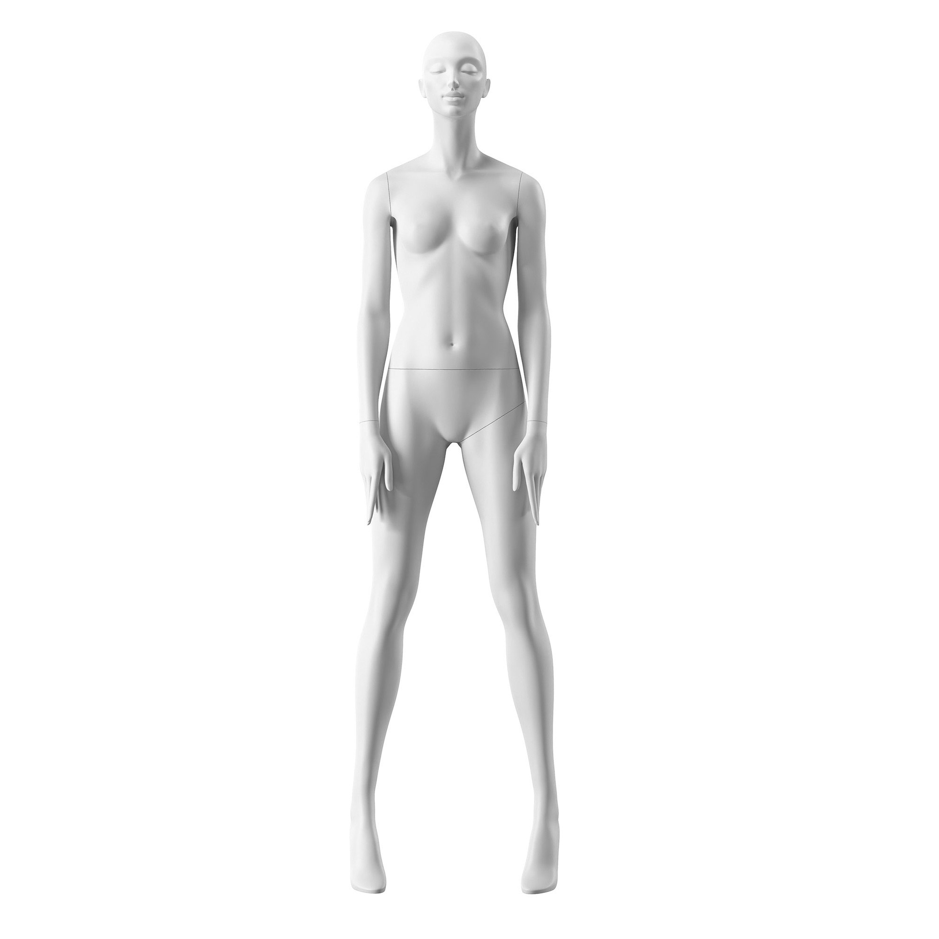 Designer mannequin, female, white color mat, standing pose 08