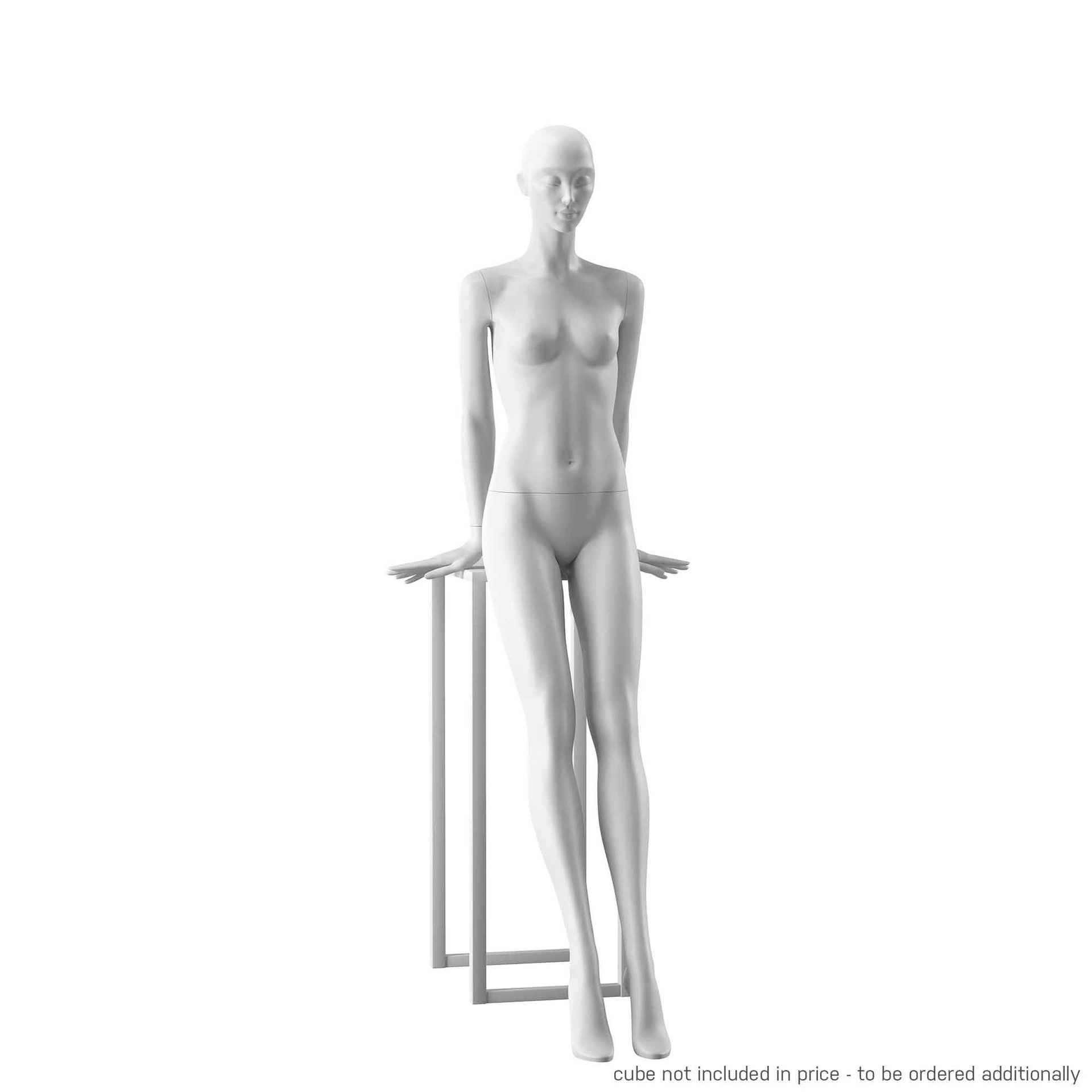 Designer mannequin, female, white color mat, seated pose 10