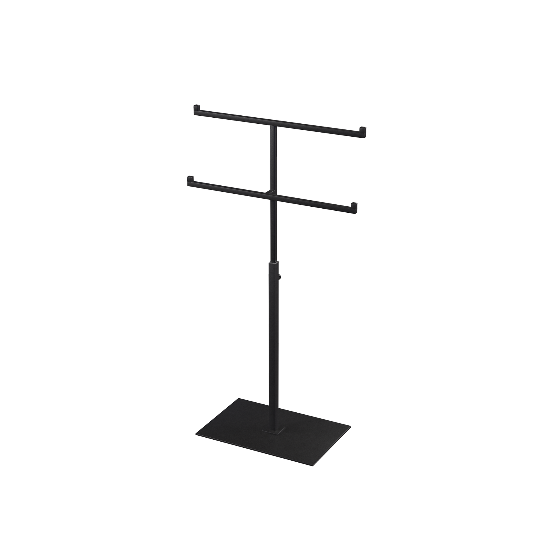 Double T-stand, for jewelry display, black powder-coated steel