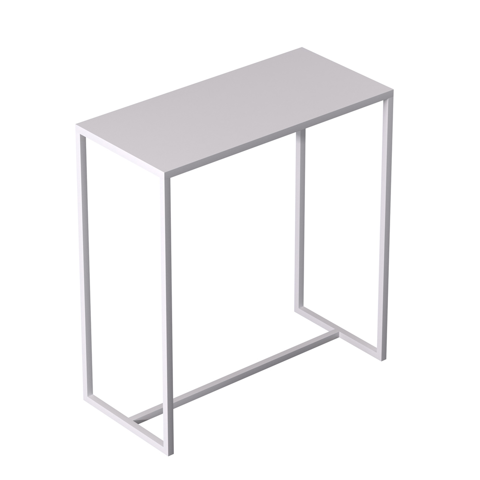 Table d'appoint 80x38xh85 cm, en métal blanc laqué