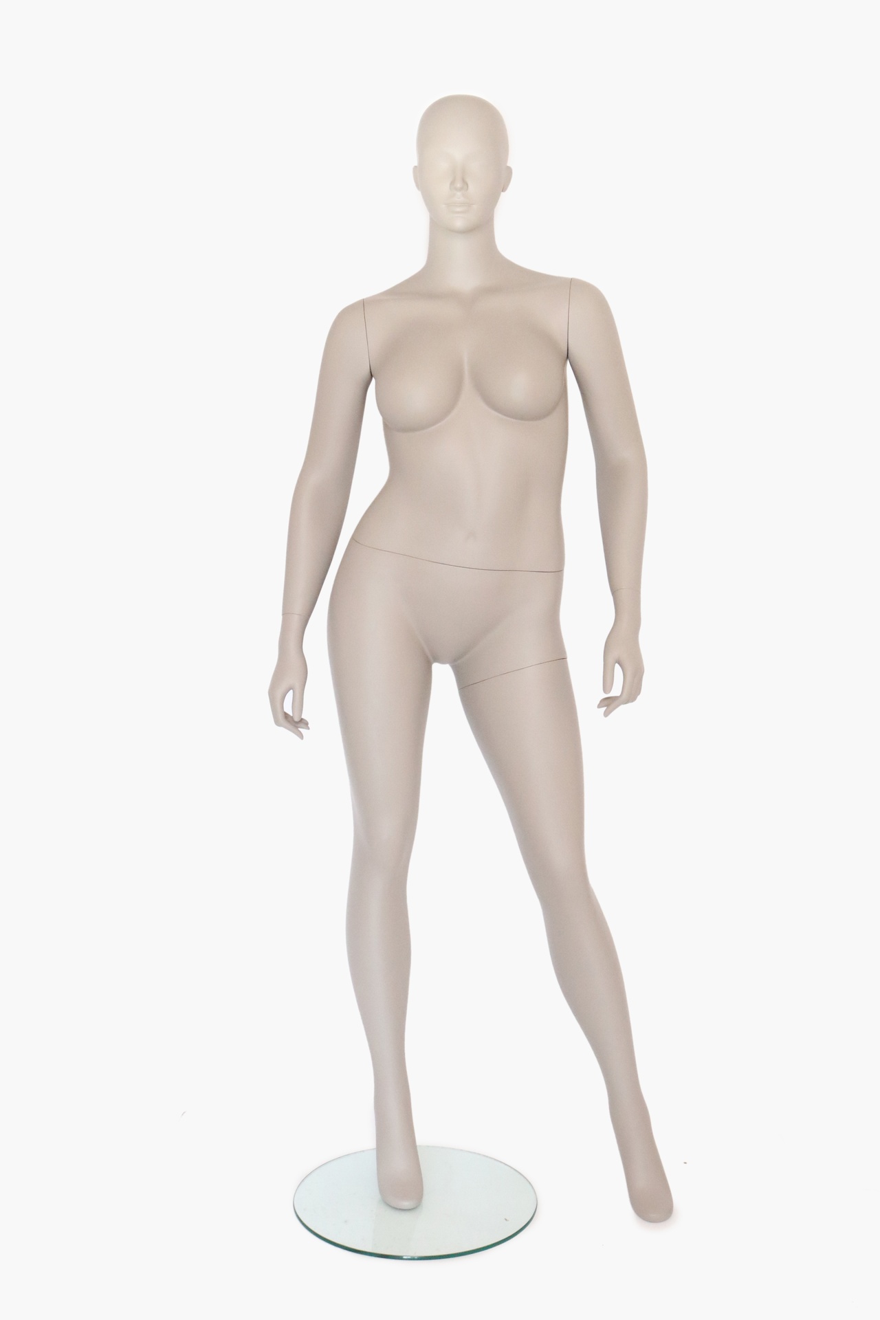 Female window mannequin plus size, light taupe