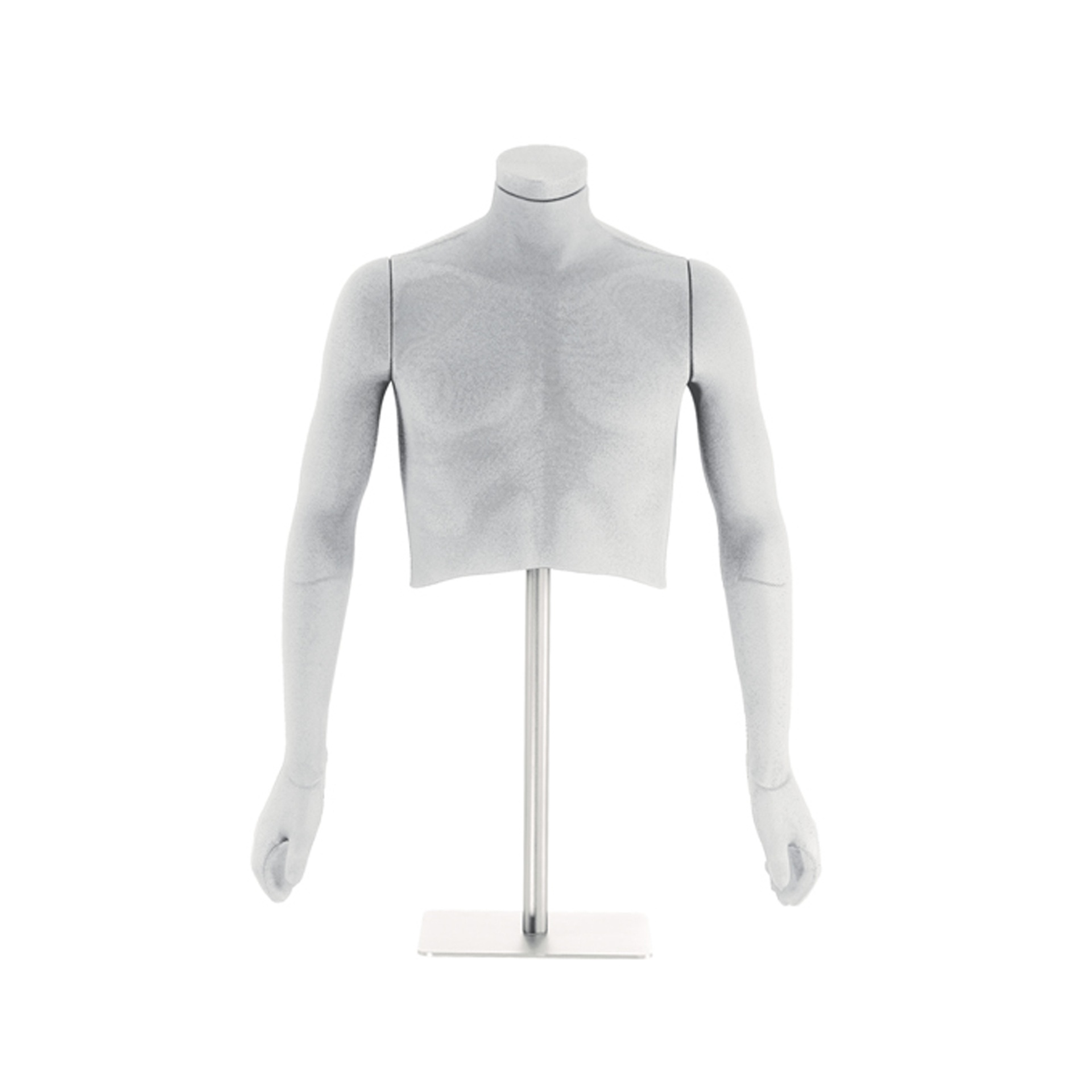 Flexible men's bust, white, including stand, including neck cap