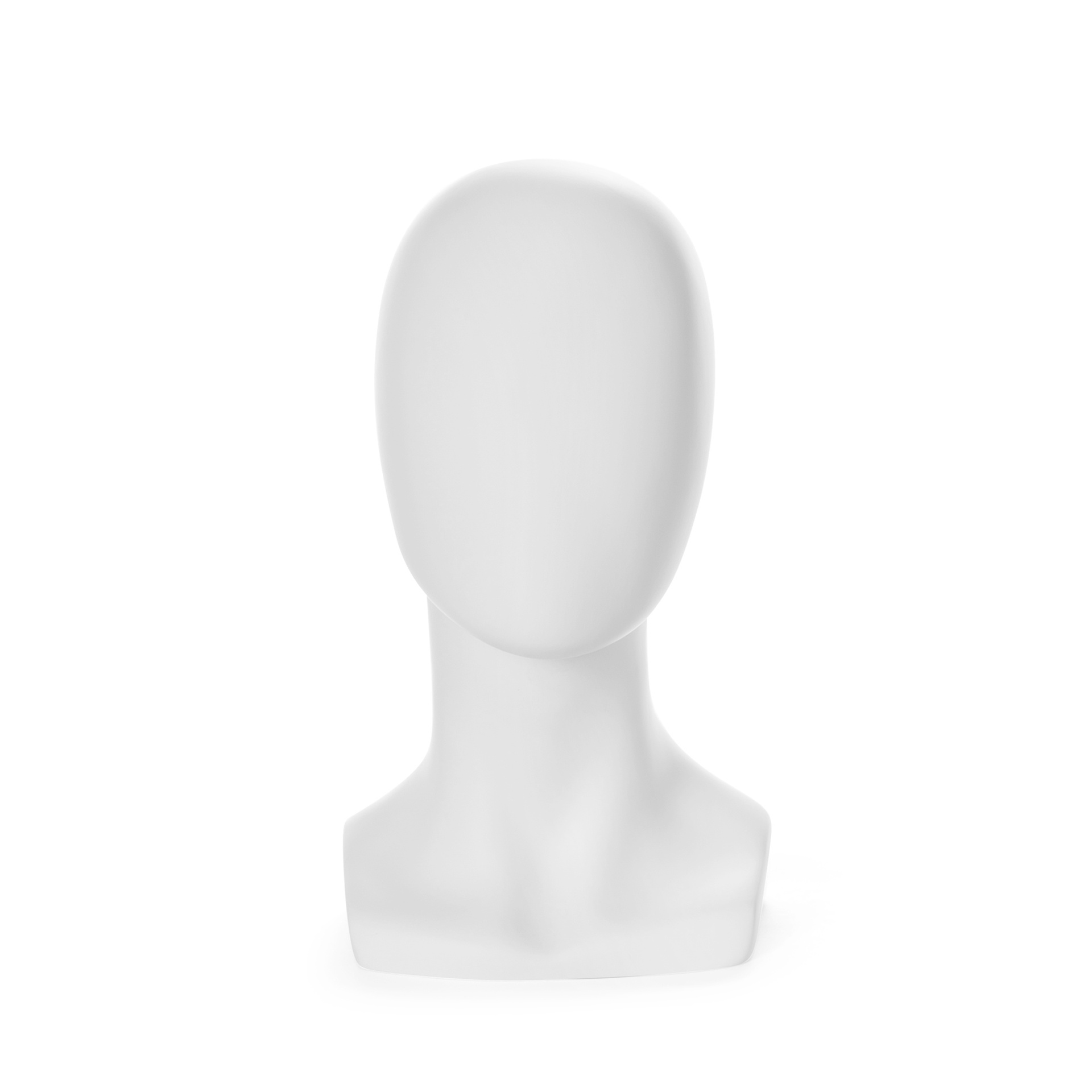 Abstract female head, finished in FRP, white mat