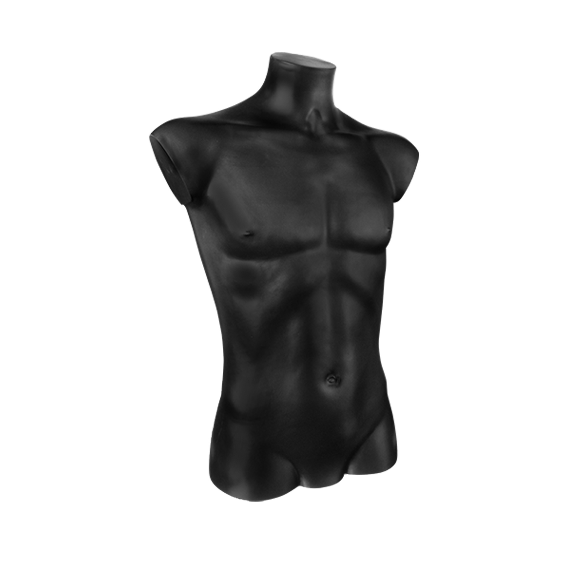 Plastic mannequin bust, type untill scrotch, male, black recyclable plastic, psoe 2005UCE_BL