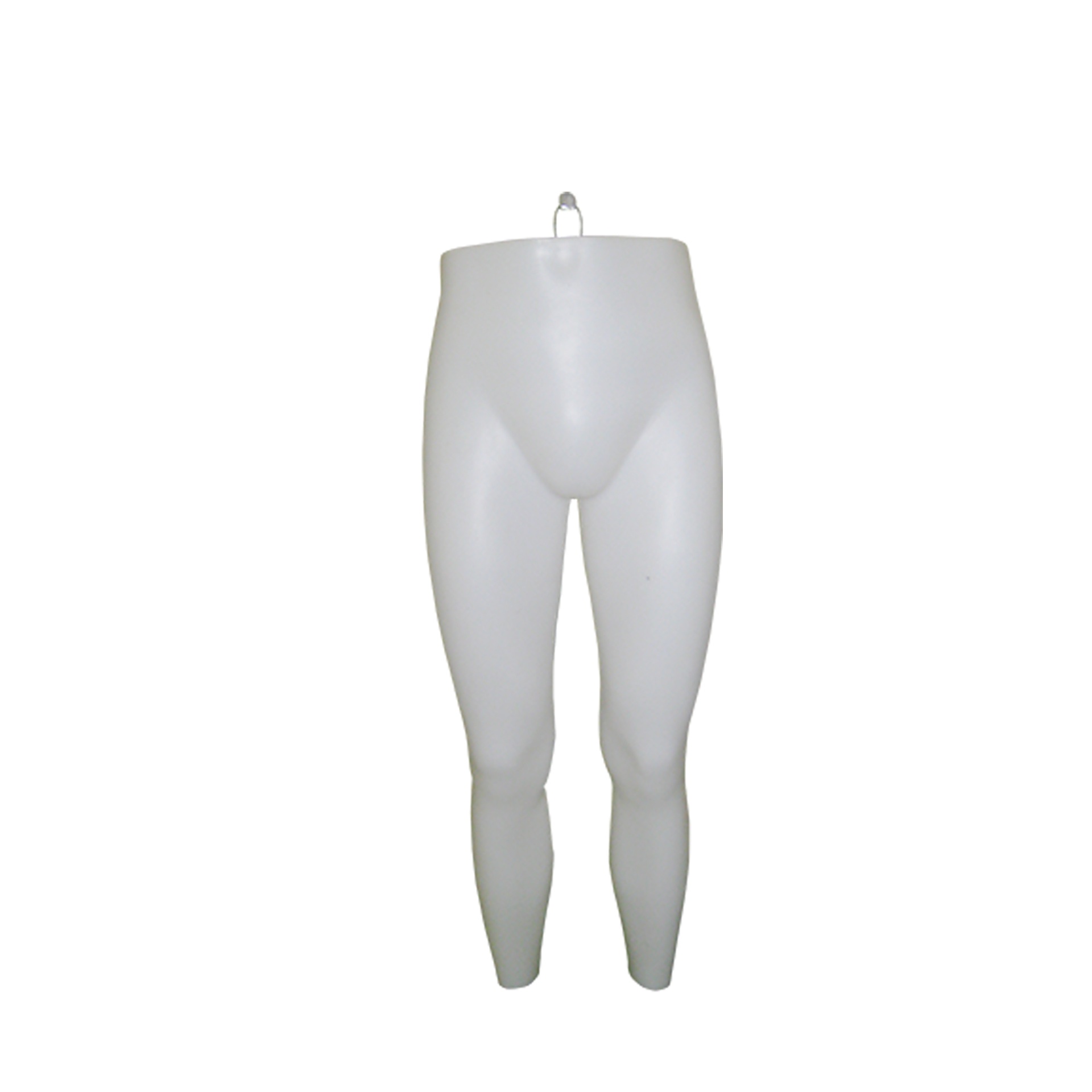 Présentoir jambes hommes pour pantalons blanc pour fixation murale avec boucle de suspension