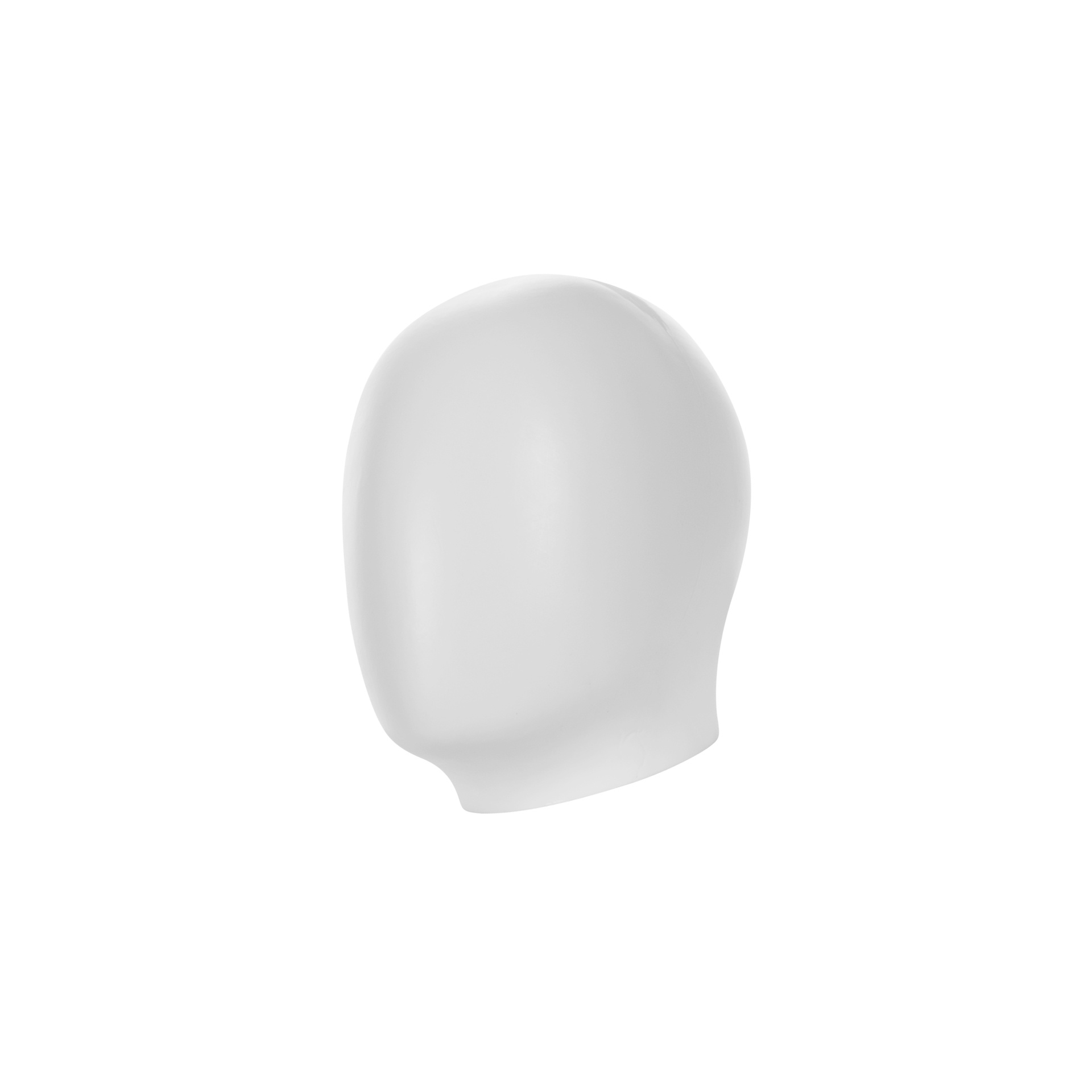 Tête homme abstraite en plastique, plastique recyclable blanc, pose TEU_WH