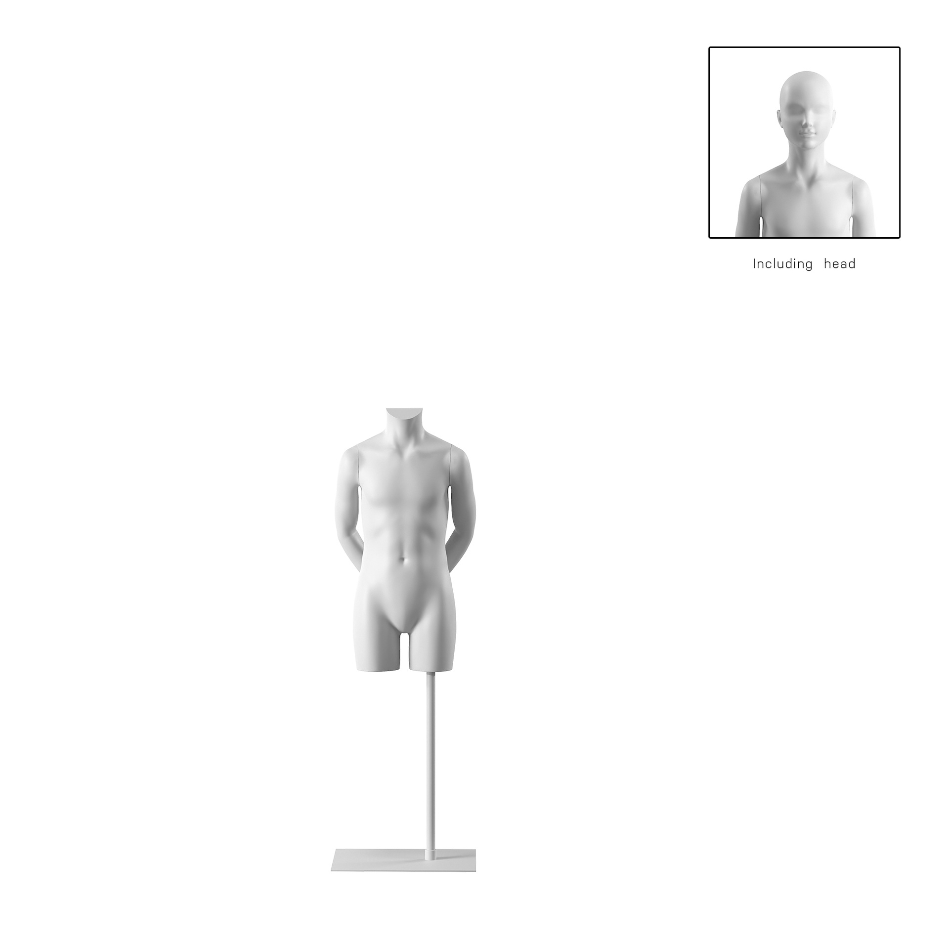 Child torso, 8Y, white, headless, Bio FRP