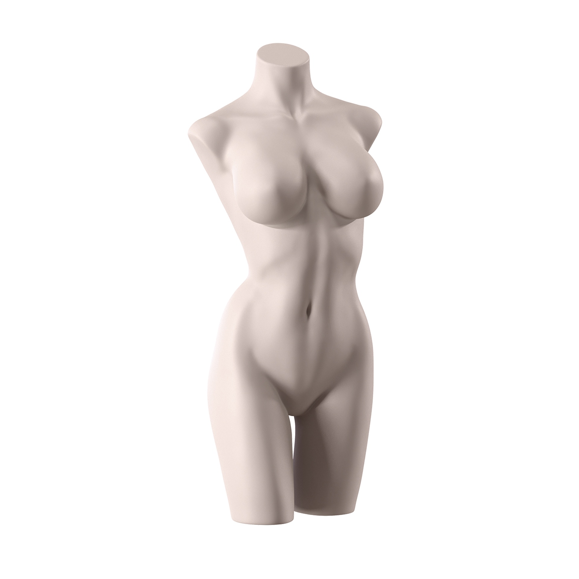 Torso de lencería, dama, copa D, color piel nude, pose 005