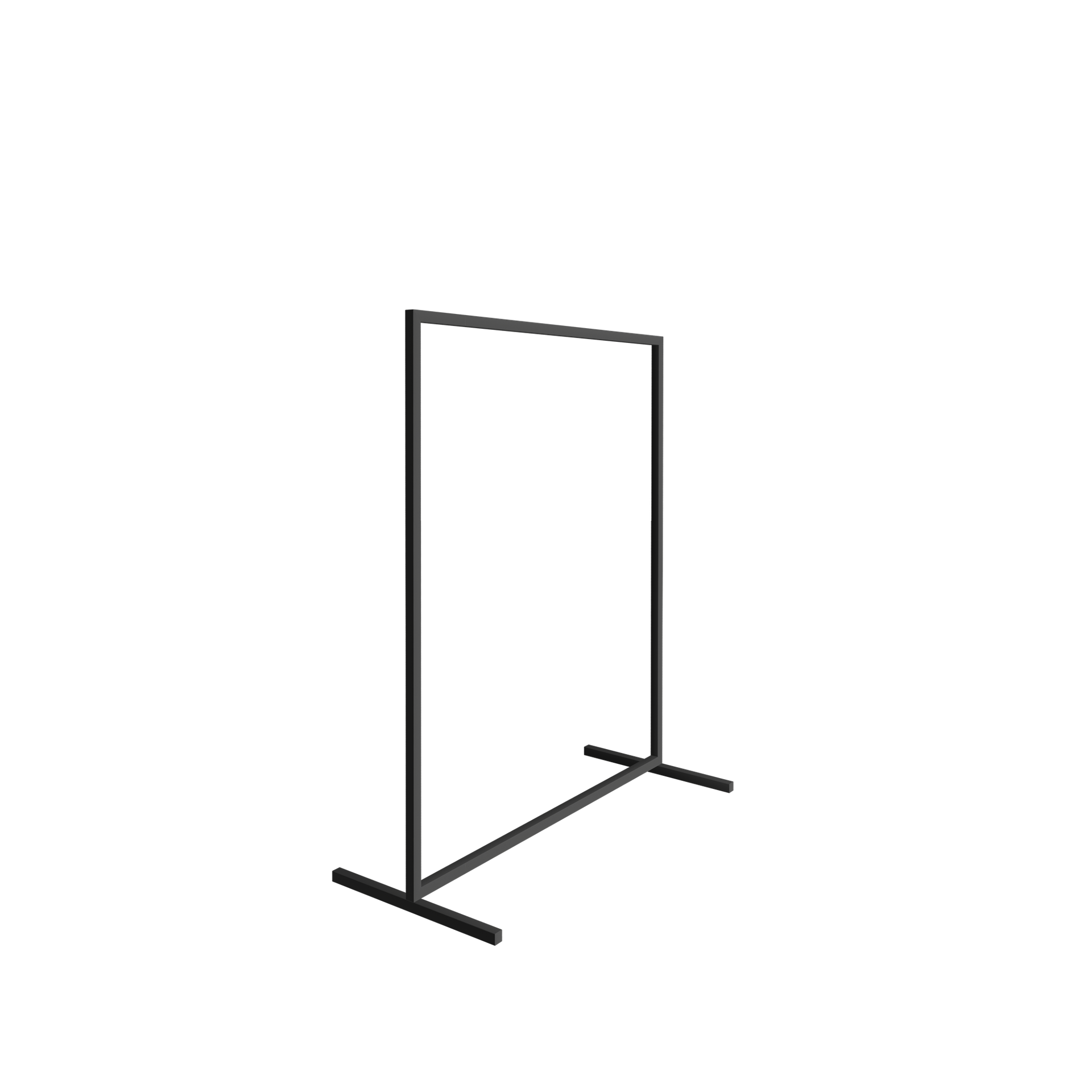 Heavy duty clothing rack, wide model, square metal tube, black matt