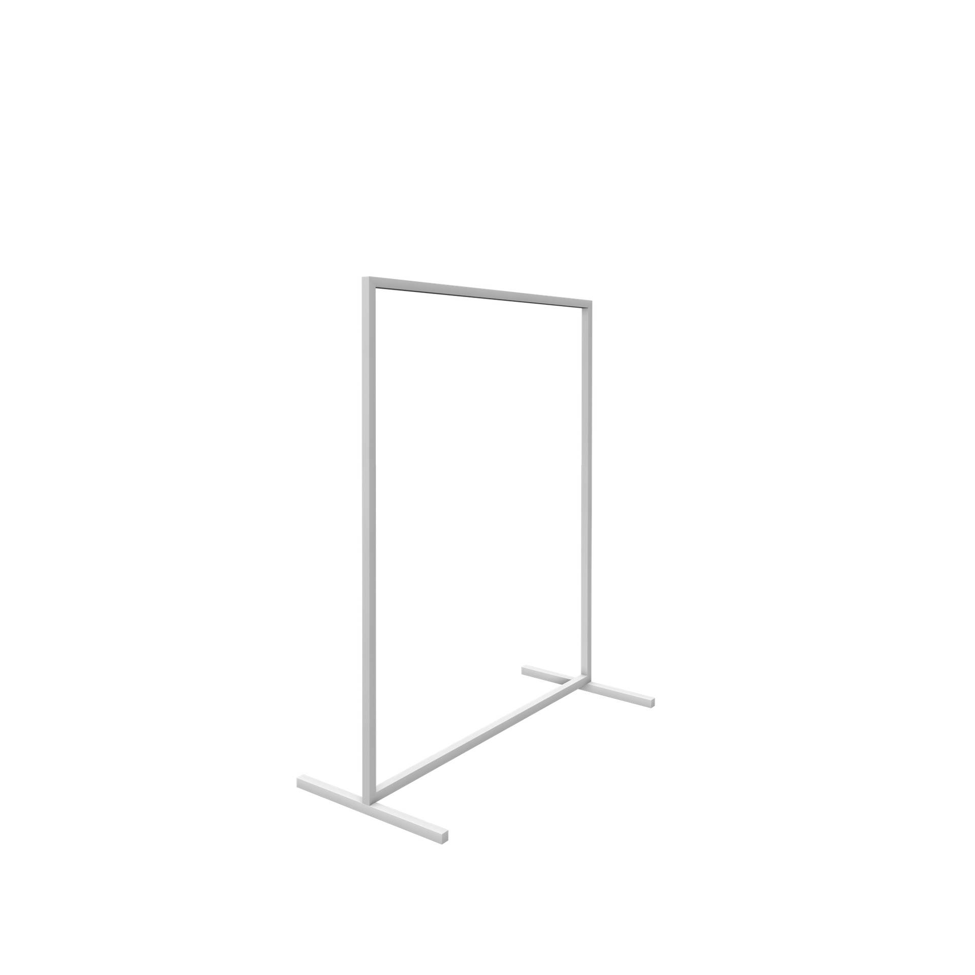 Heavy duty clothing rack, wide model, square metal tube, white matt