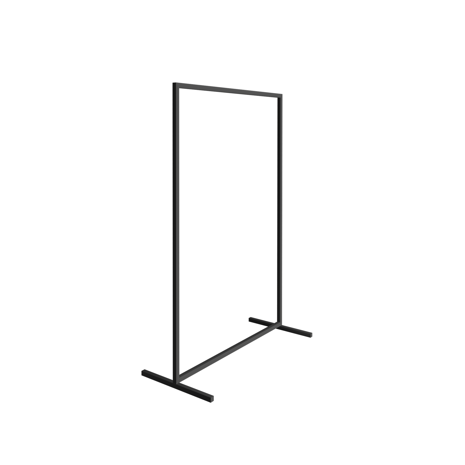 Heavy duty clothing rack, wide model, for long dresses, square metal tube, black matt