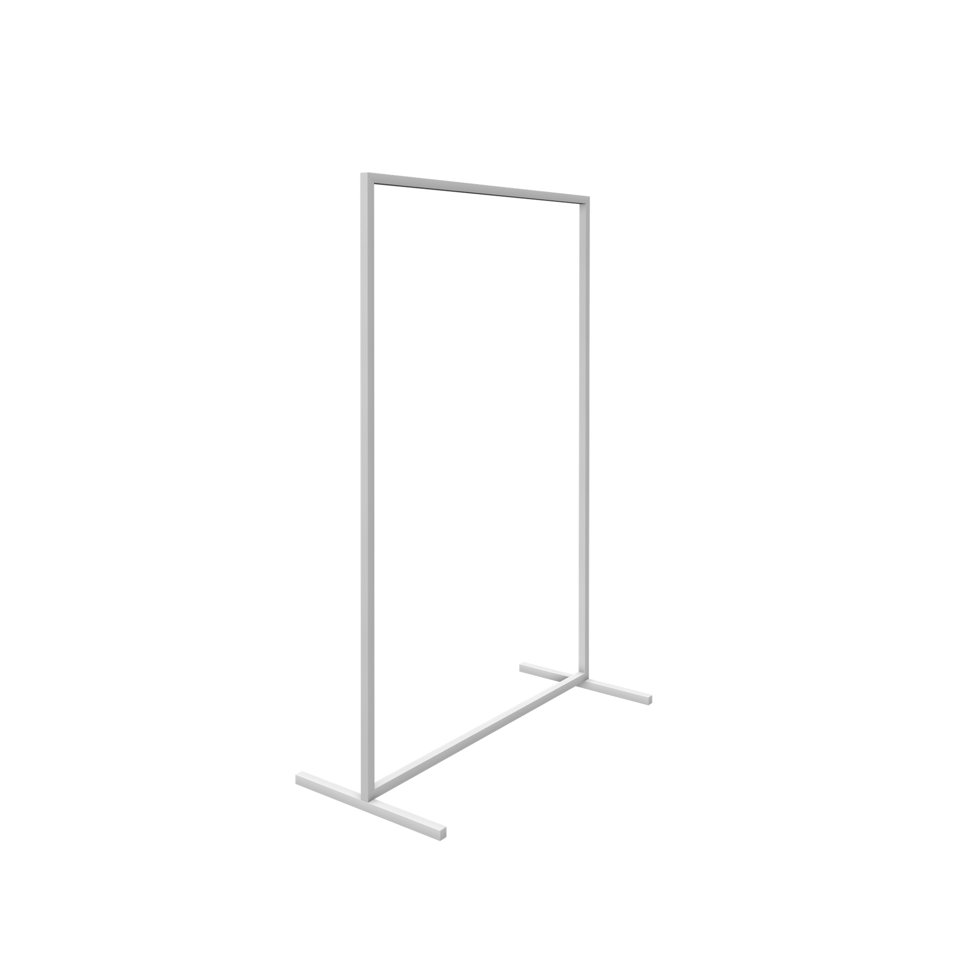 Heavy duty clothing rack, wide model, for long dresses, square metal tube, white matt