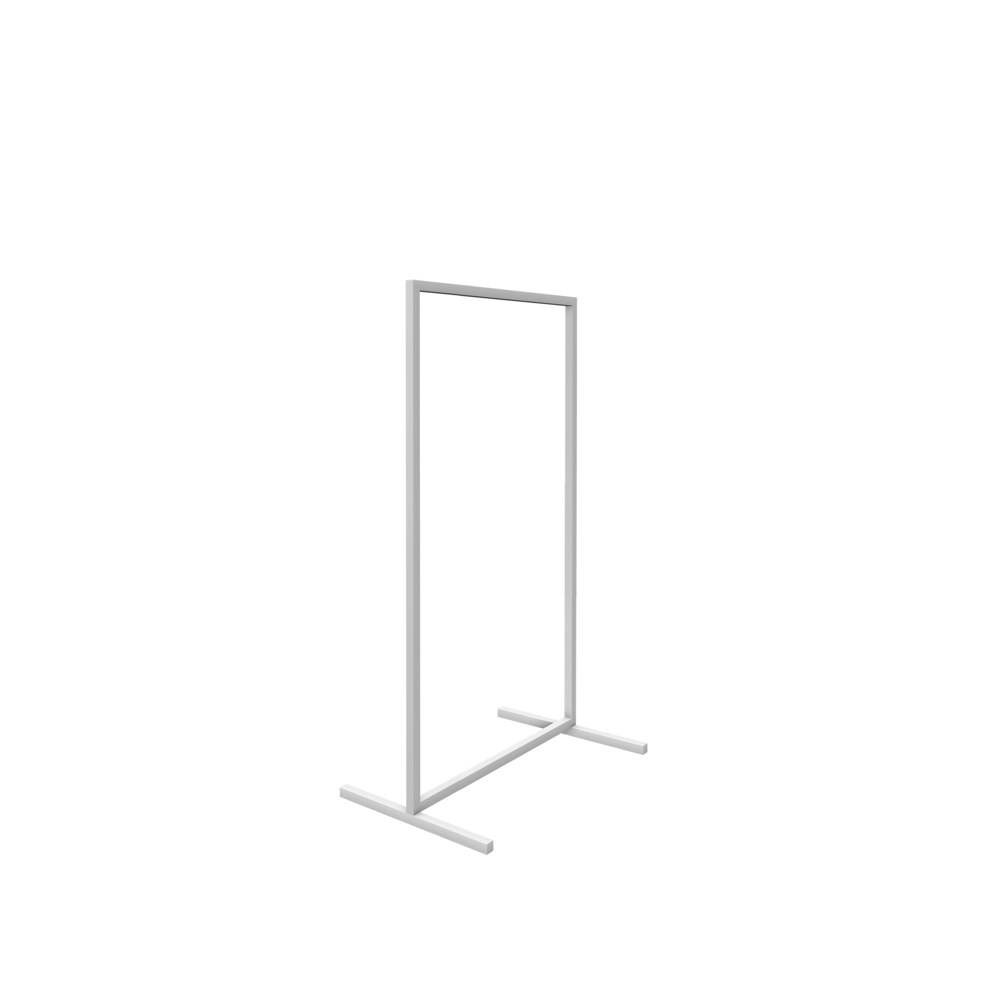 Heavy duty clothing rack, short model, square metal tube, white matt