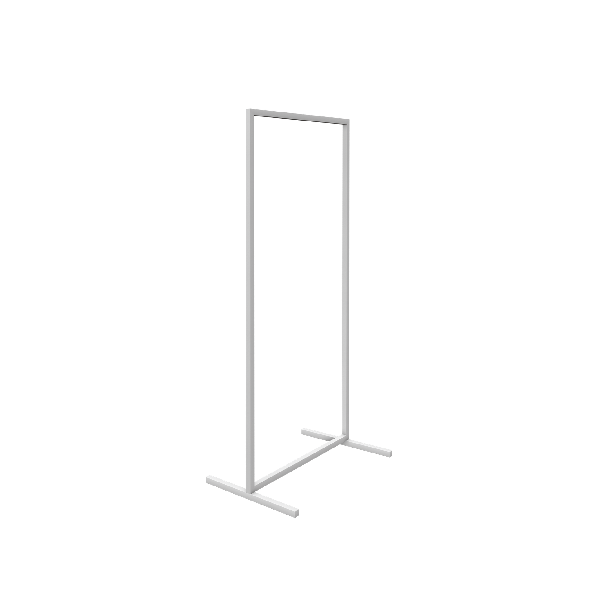 Heavy duty clothing rack, short model, for long dresses, square metal tube, white matt