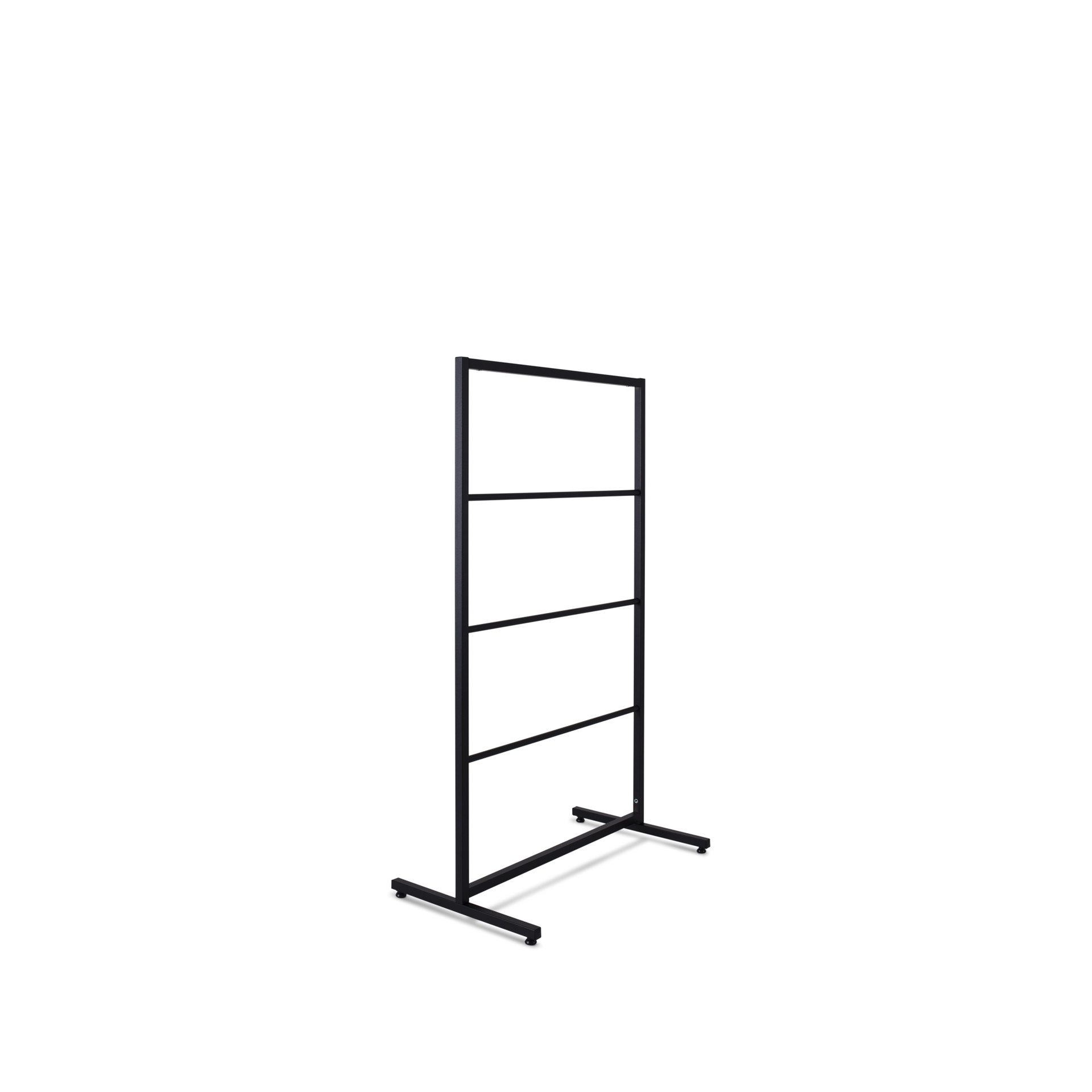 Heavy duty clothing rack, short model, for lingerie, with 4 horizontal hangrails, black