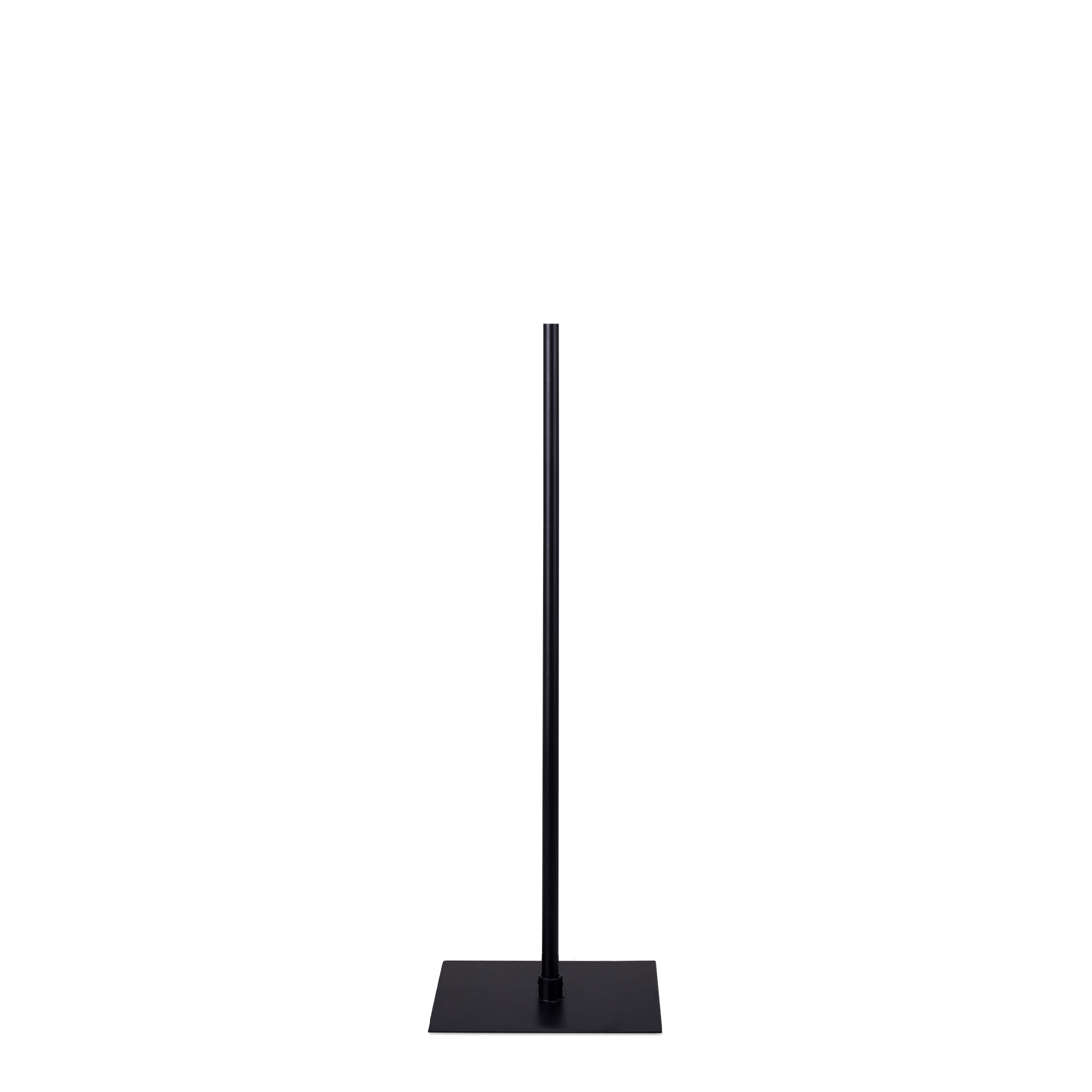 Bust stand with central connection, 80 cm, rectangular base plate, powder-coated black