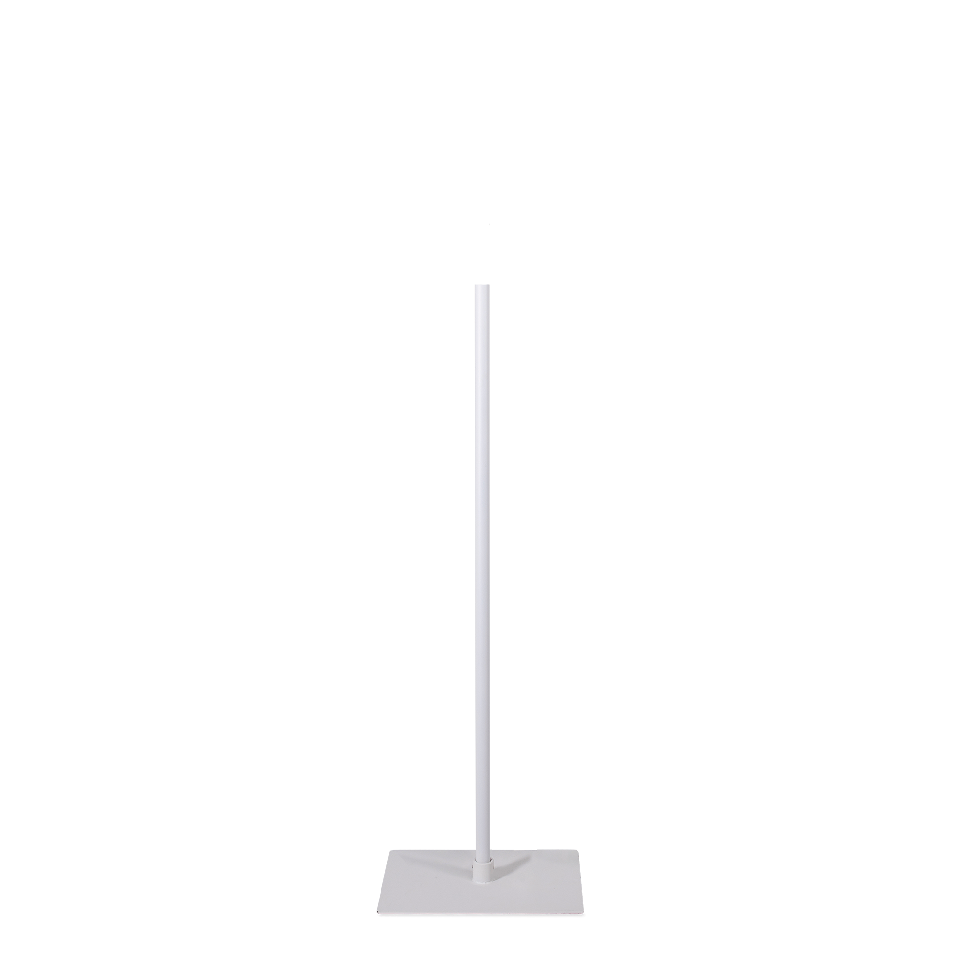 Bust stand with central connection, 80 cm, rectangular base plate, powder-coated white