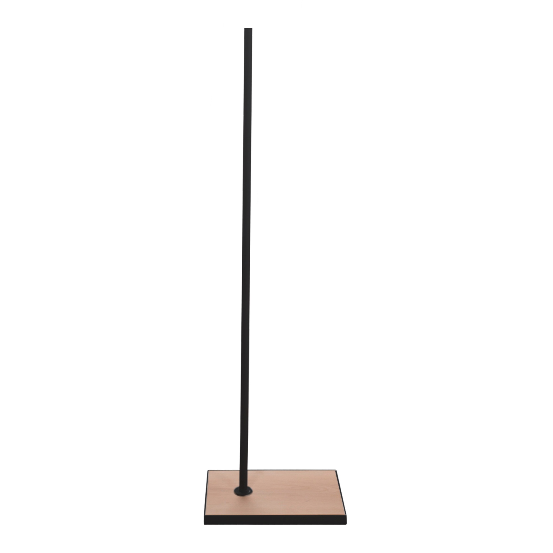 Bust stand with leg connection, 110 cm, rectangular base plate, wood and black