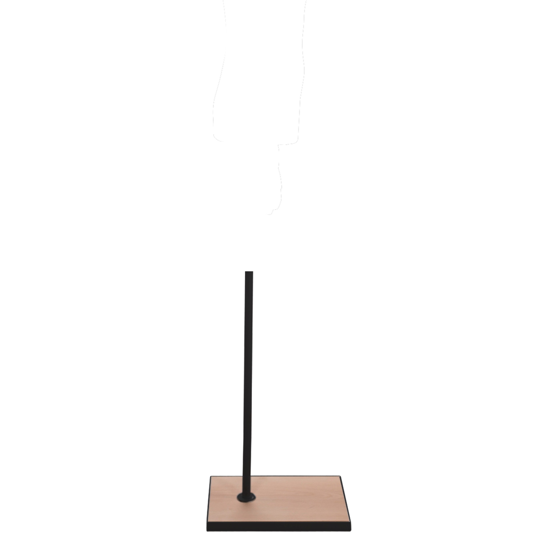 Bust stand with leg connection, 55 cm, rectangular base plate, wood and black