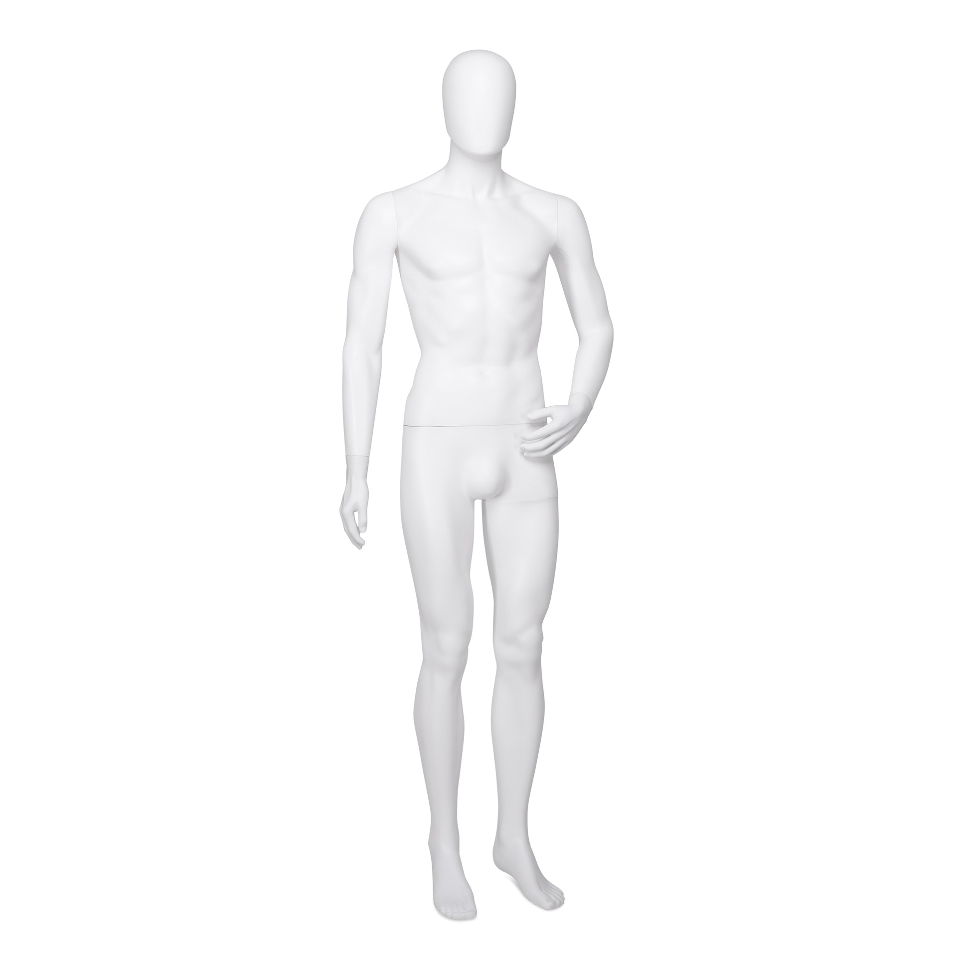 Cheap mannequin, male, detachable head, white mat colour, standing pose 05