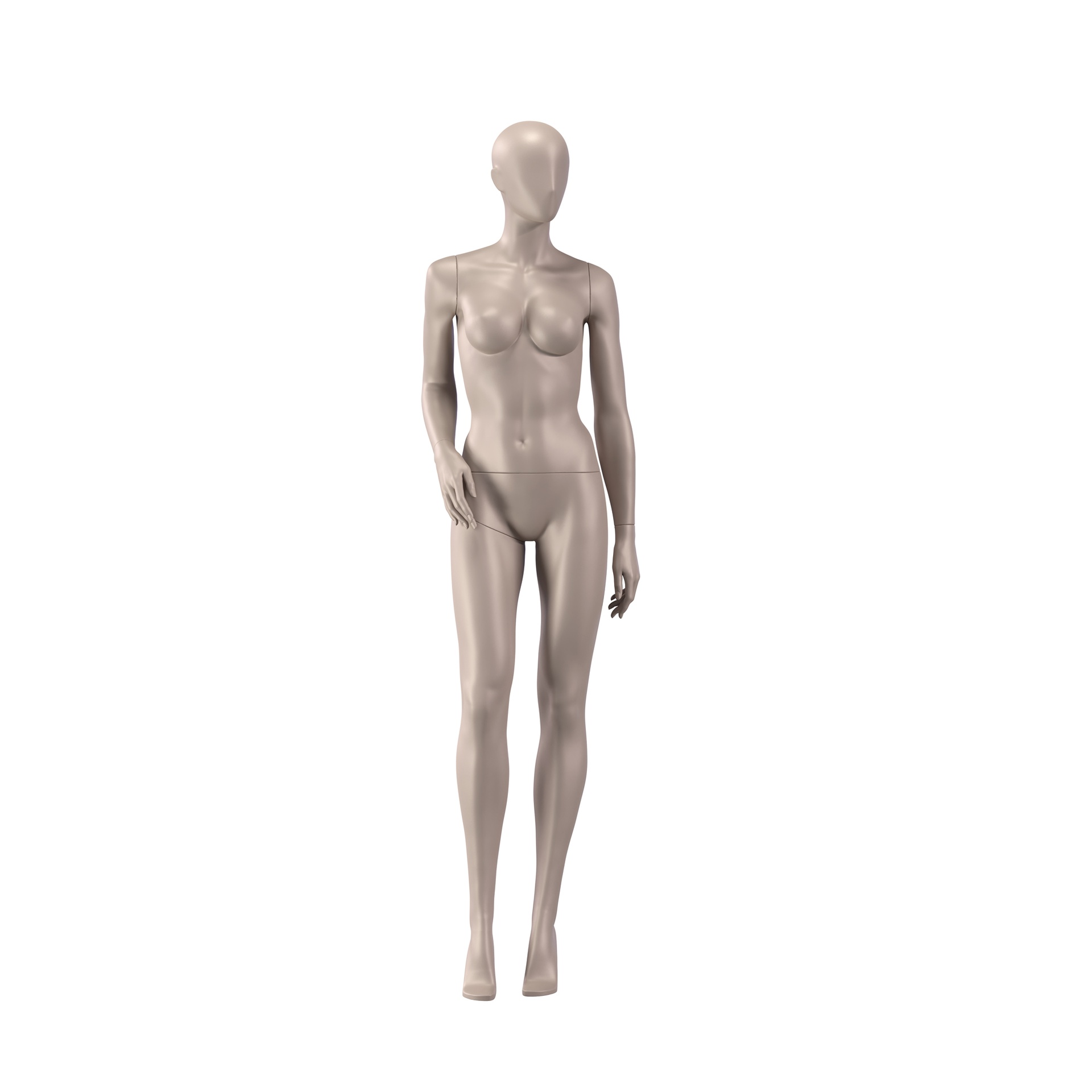 Underwear mannequin, female, C-cup, bronze metallic skin color mat, standing pose 02C