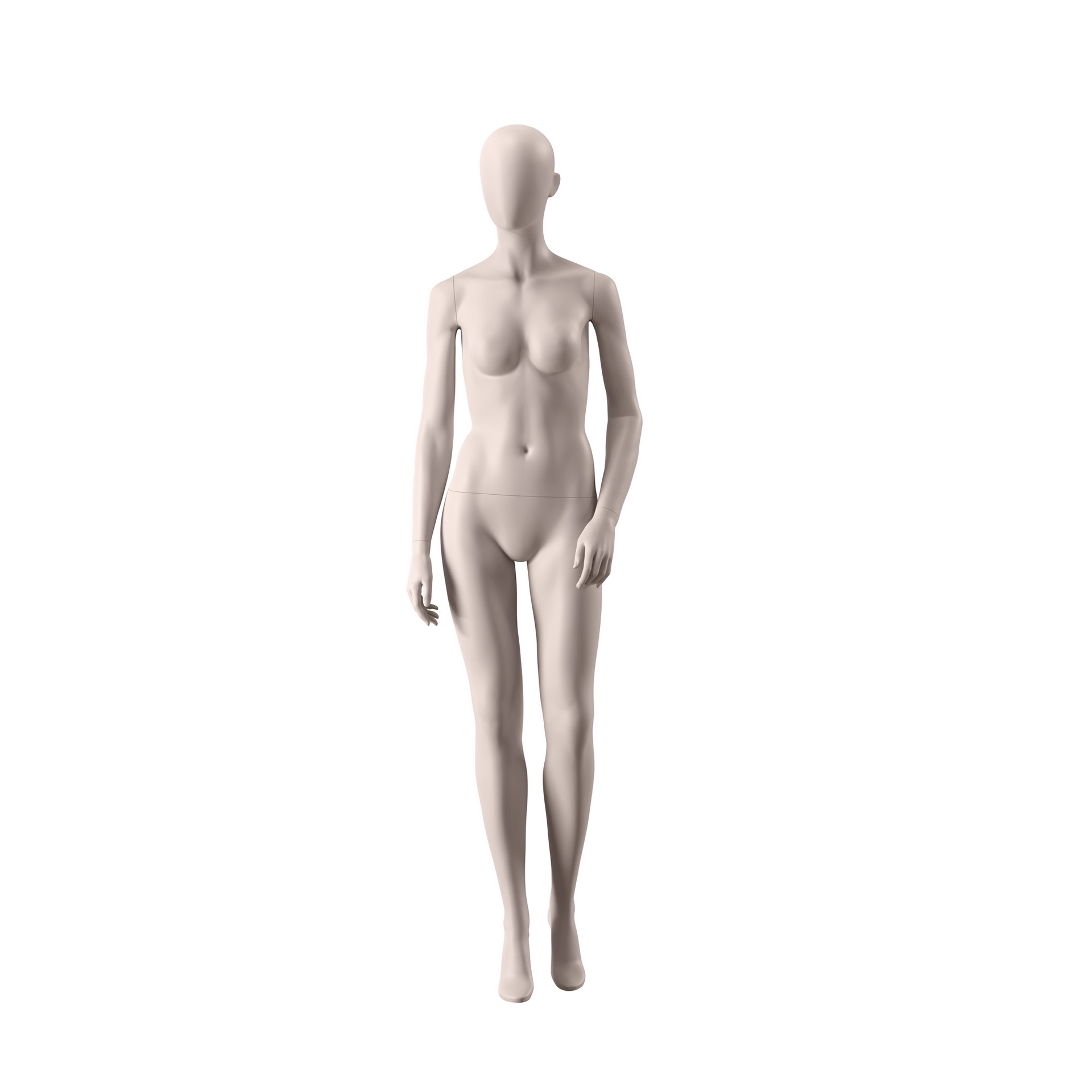 Eco friendly mannequin, female, nude skin color, egghead, pose 013