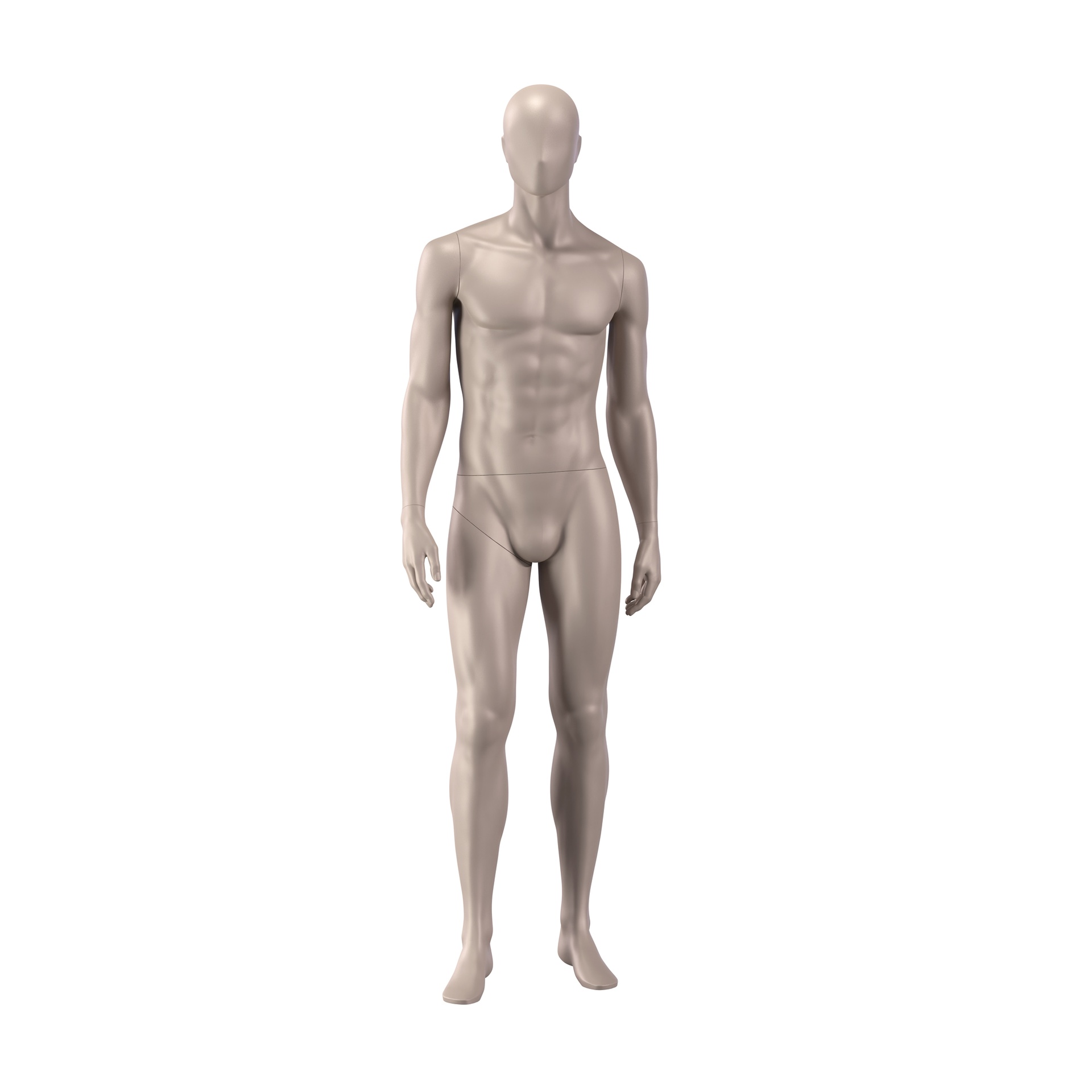 Underwear mannequin, male, bronze metallic skin color mat, standing pose 52