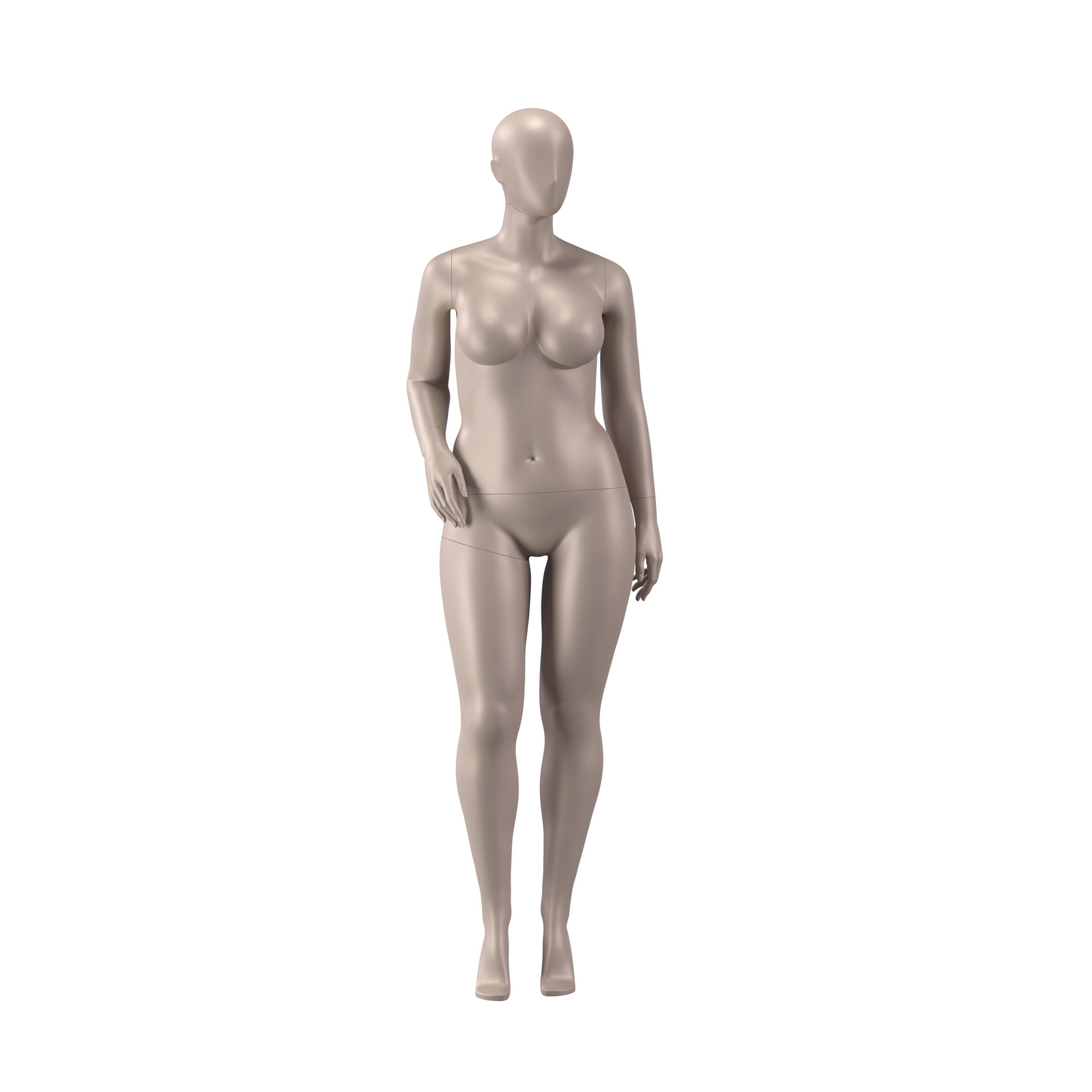 Underwear mannequin, female, plus size model, D-cup, bronze metallic skin color mat, standing pose 20D