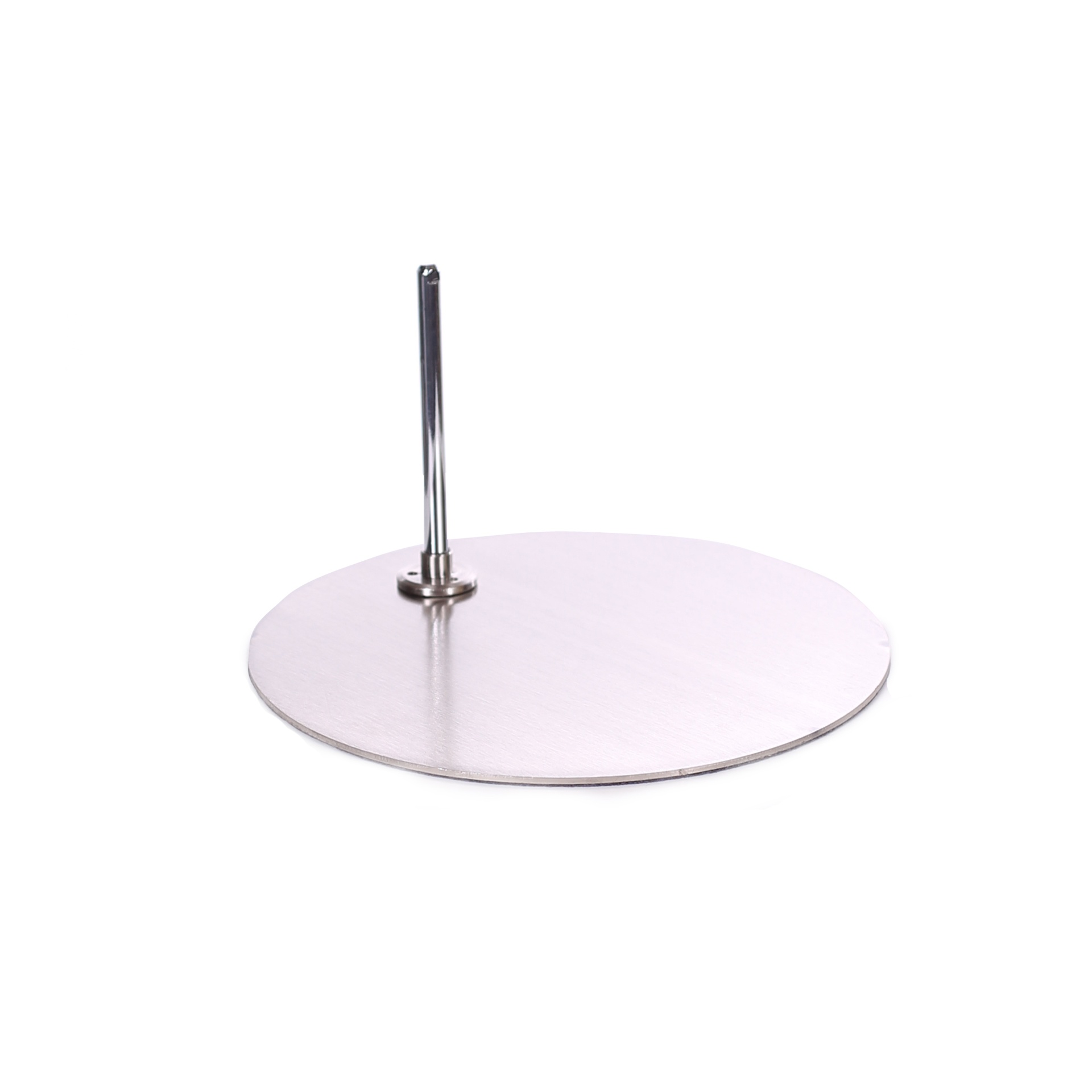 Child Mannequin base round brushed steel with footpin